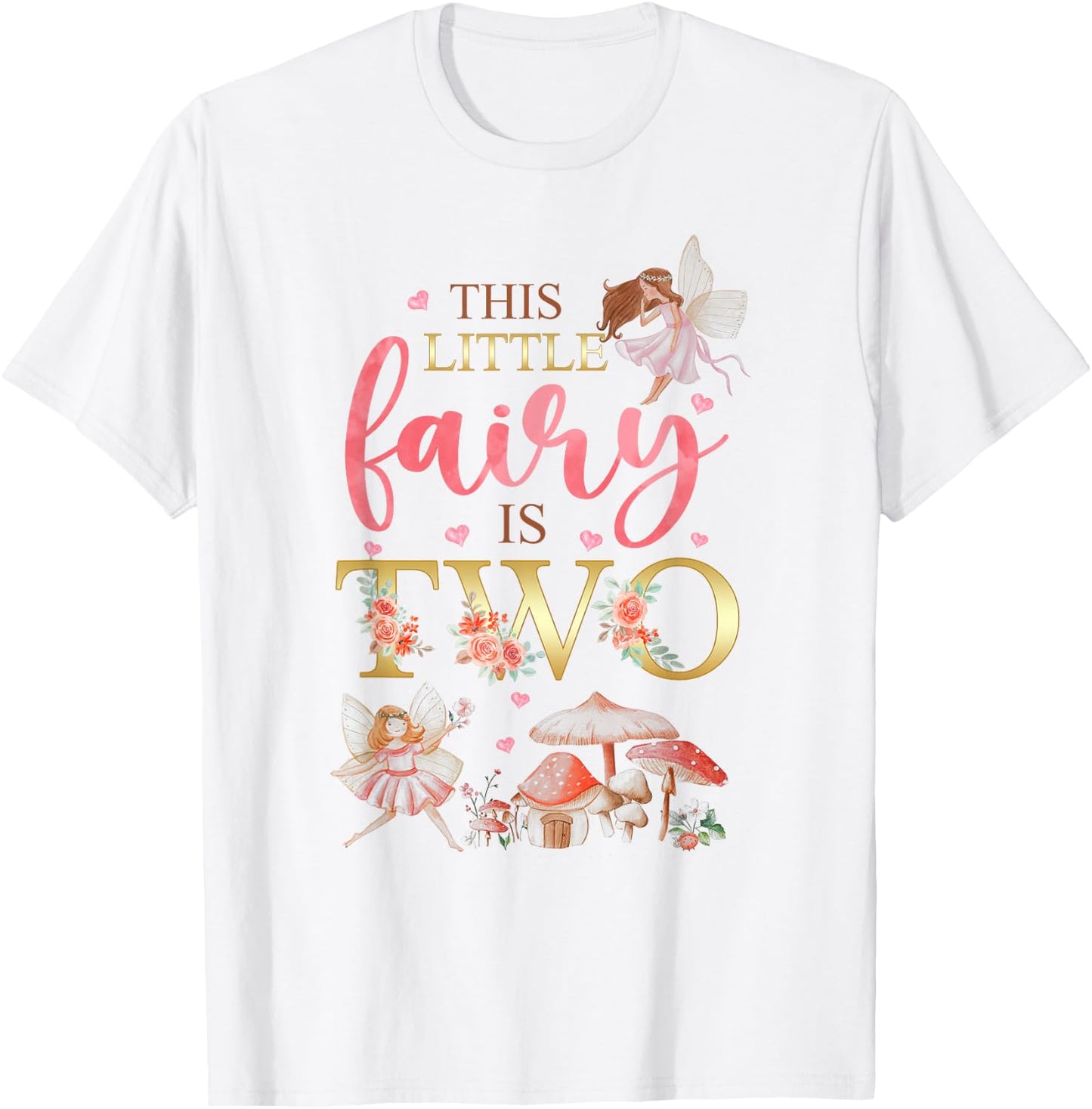 Wildflower Garden Fairy Floral 2nd Birthday Shirt Girl T-Shirt - T-Shirt | White