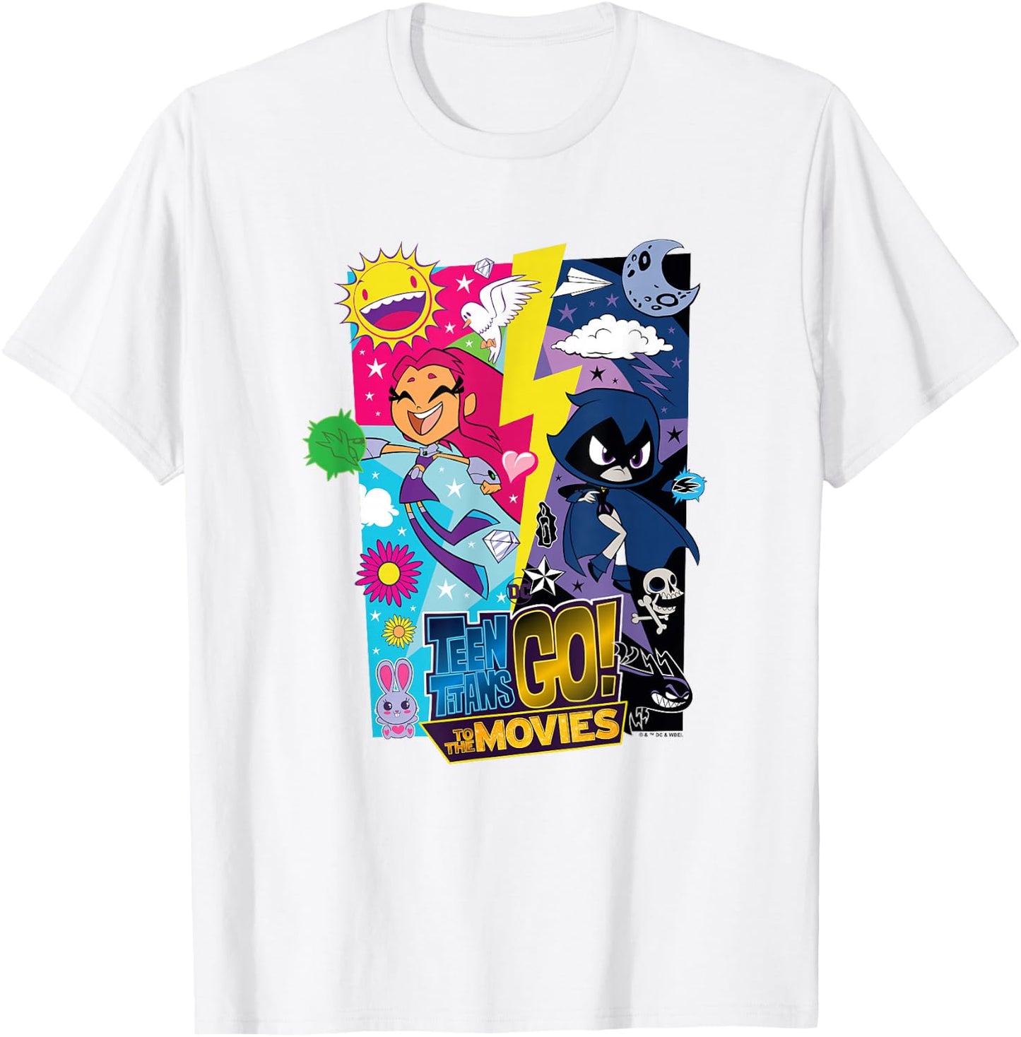 Teen Titans Go! to The Movies Light Dark Starfire Raven Duo T-Shirt - T-Shirt | White