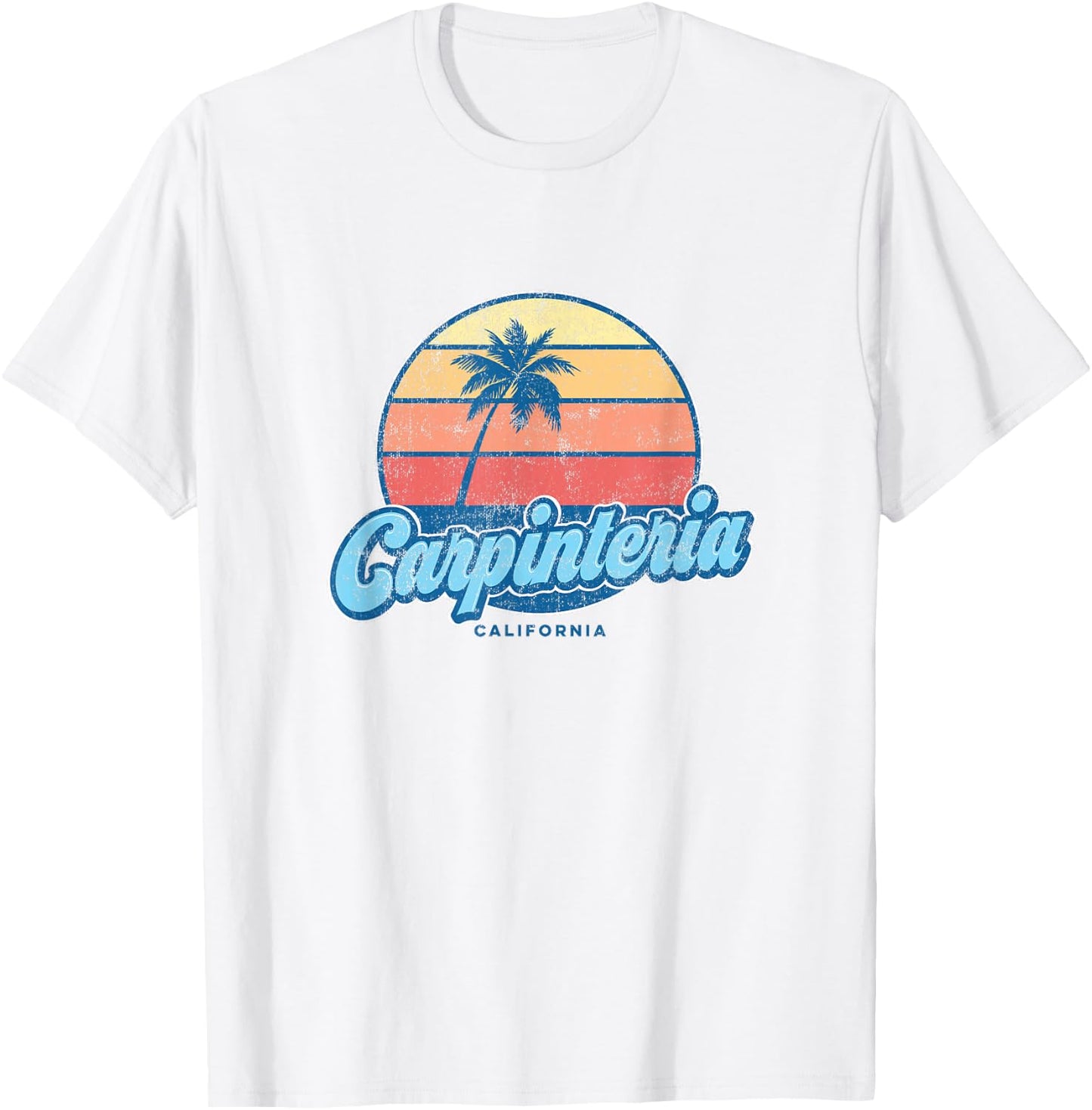 Vintage Carpinteria California CA Classic 70s Retro Surfer T-Shirt - T-Shirt | White