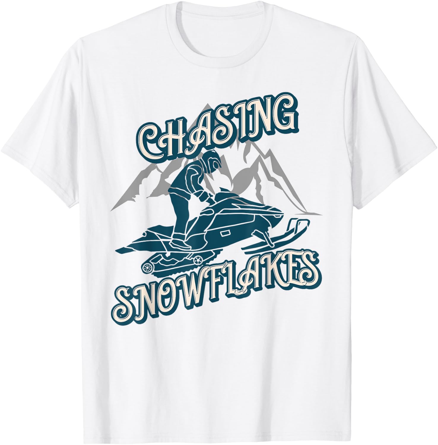 Snowmobile Trail Vintage Style Snowmobiling Gifts T-Shirt - T-Shirt | White
