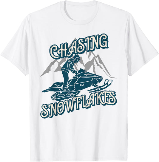 Snowmobile Trail Vintage Style Snowmobiling Gifts T-Shirt - T-Shirt | White