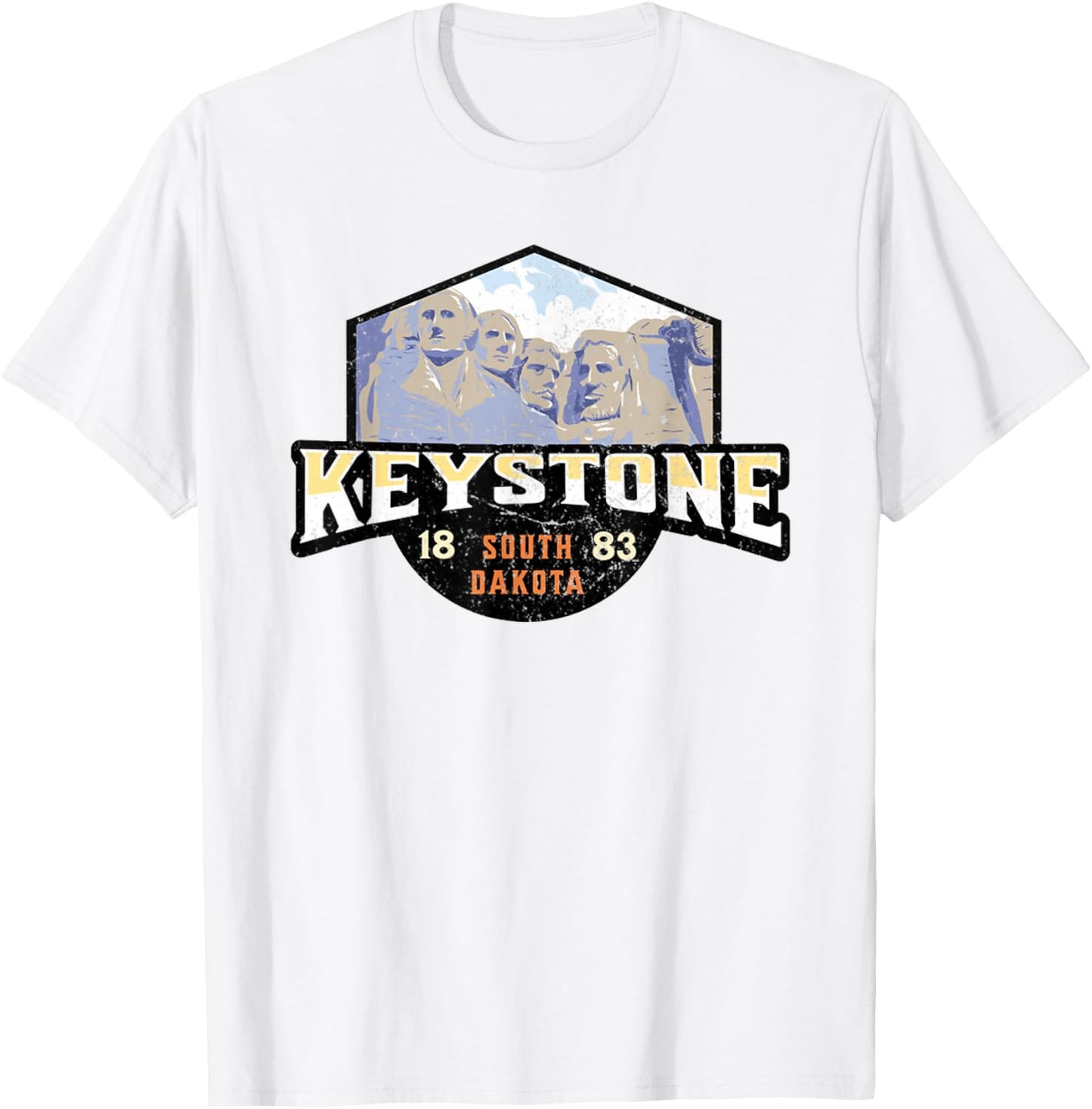 Keystone South Dakota Est 1883 Mount Rushmore T-Shirt - T-Shirt | White