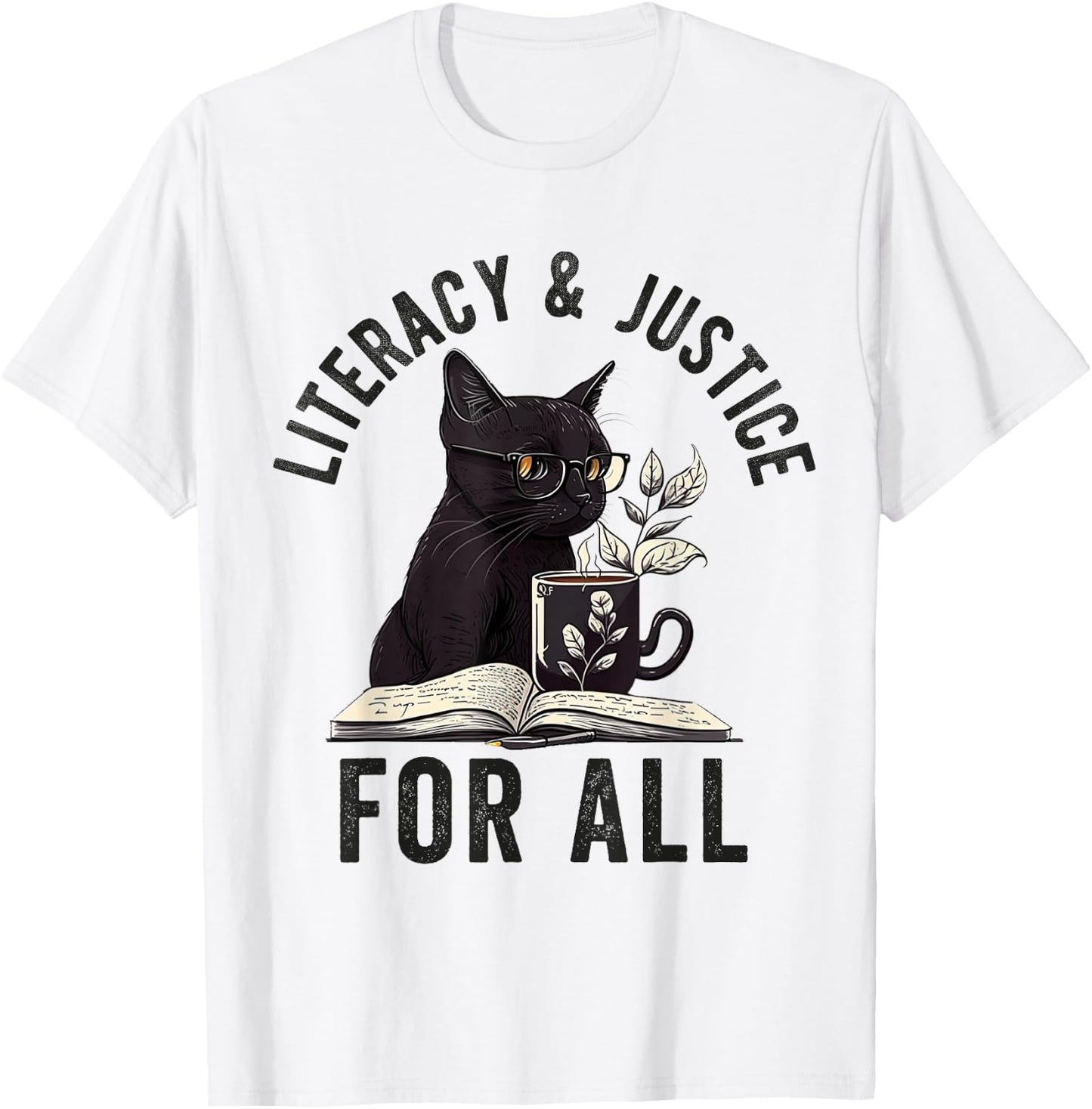 Literacy and Justice For All Read Banned Books Banning Books T-Shirt - T-Shirt | White