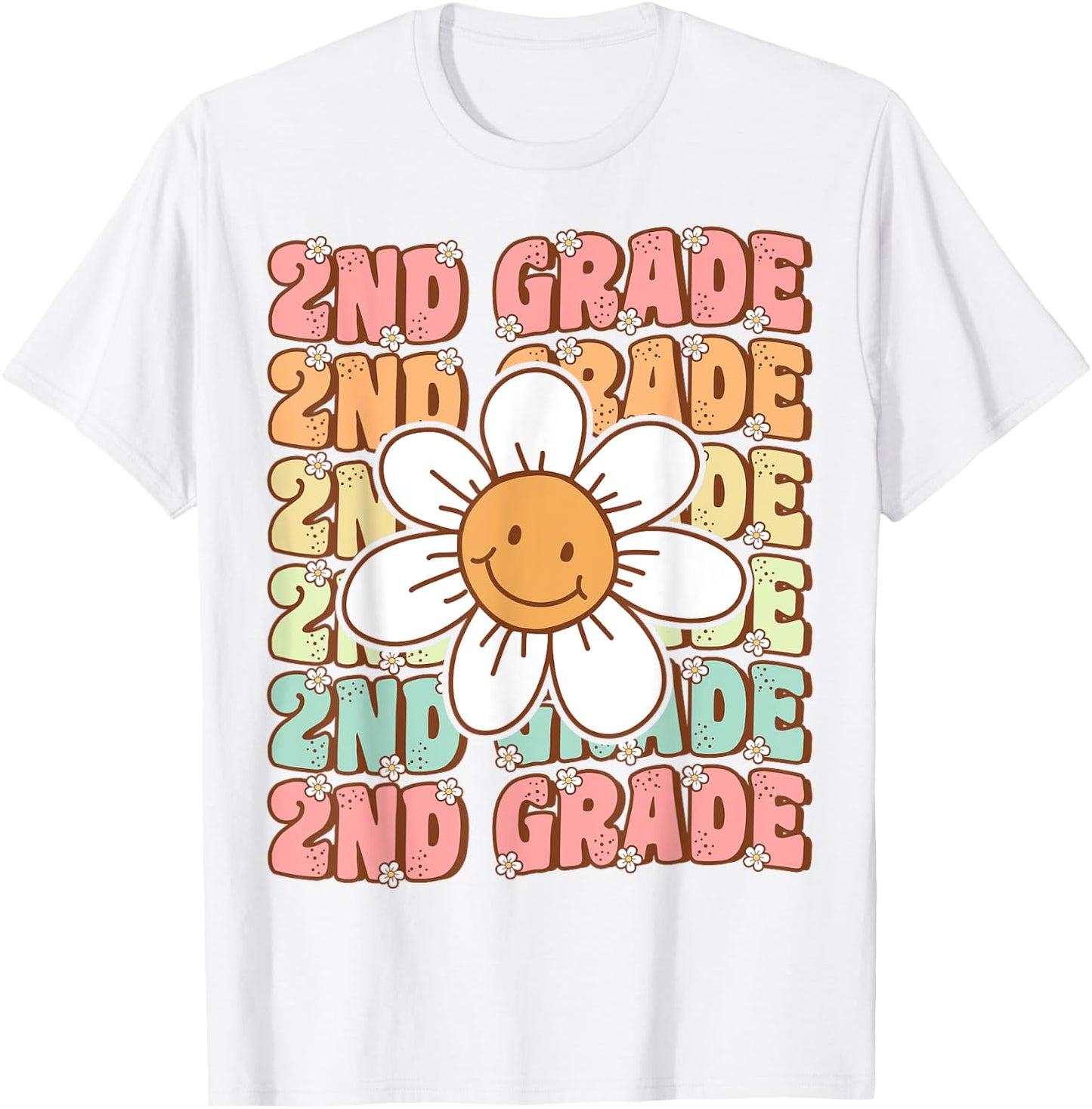 Groovy 2nd Grade Back To School First Day of Second Grade T-Shirt - T-Shirt | White