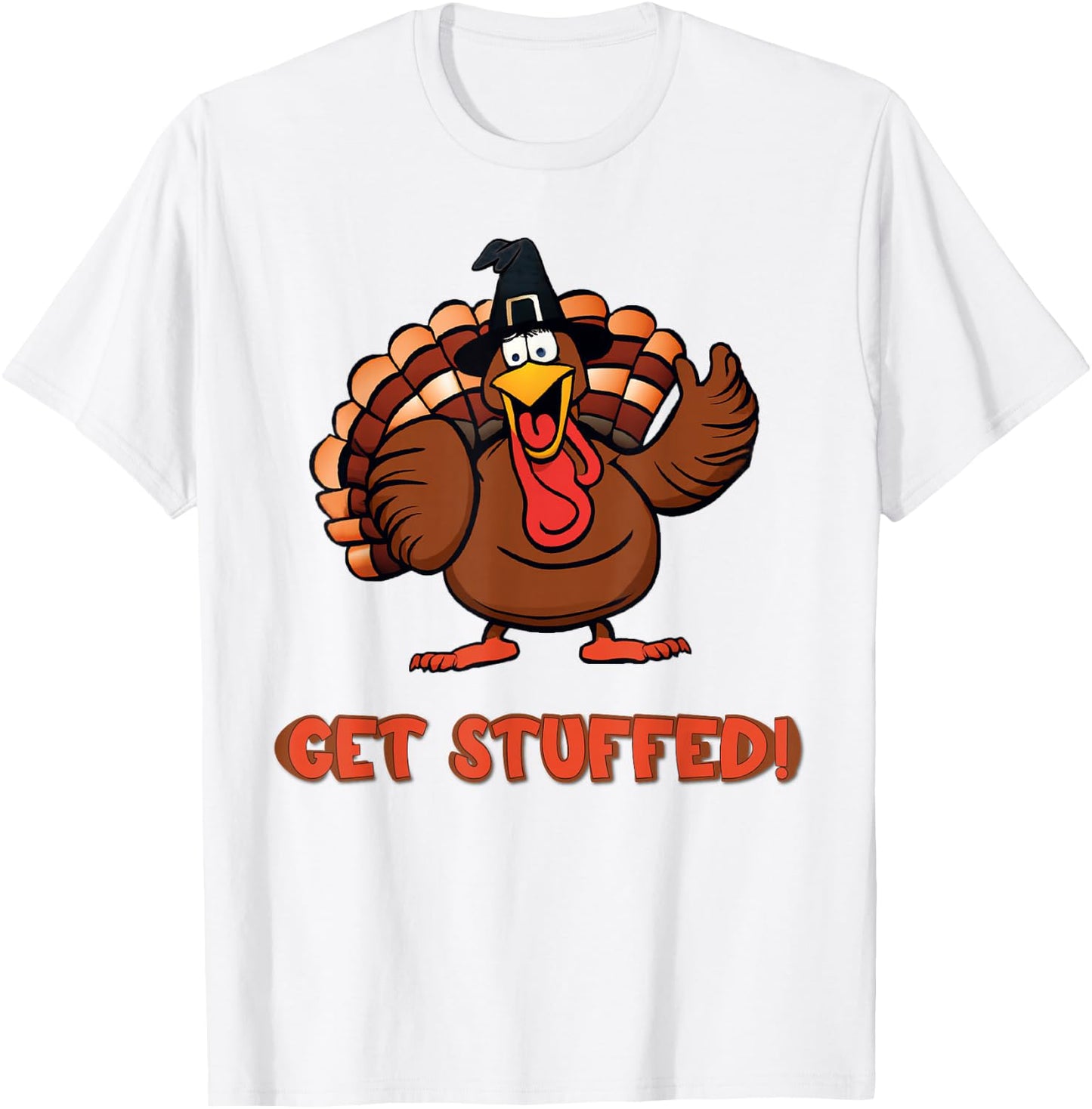 Get Stuffed Thanksgiving Holiday Funny T-Shirt - T-Shirt | White
