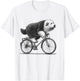 Old English Sheepdog Dog Riding a Bike Bicycle Biker Cycling T-Shirt - T-Shirt | White