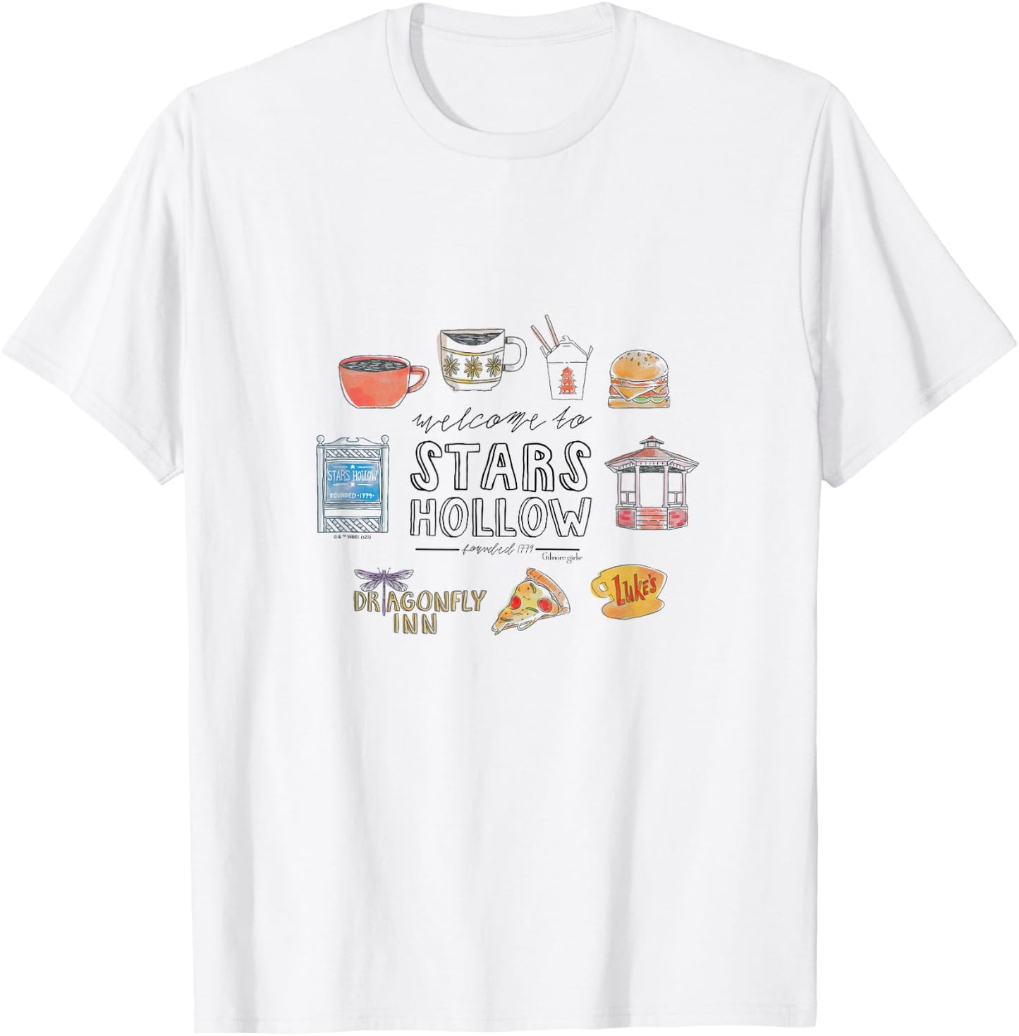 Gilmore Girls - Stars Hollow Grid T-Shirt - T-Shirt | White