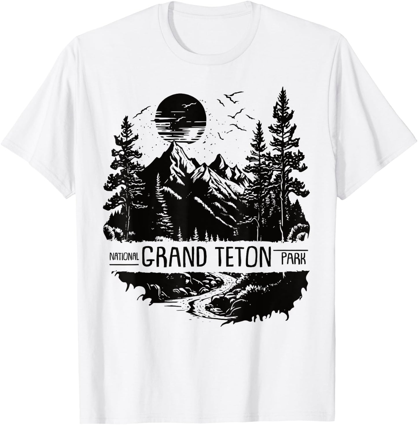 Retro Grand Teton National Park US Vintage Grand Teton T-Shirt - T-Shirt | White