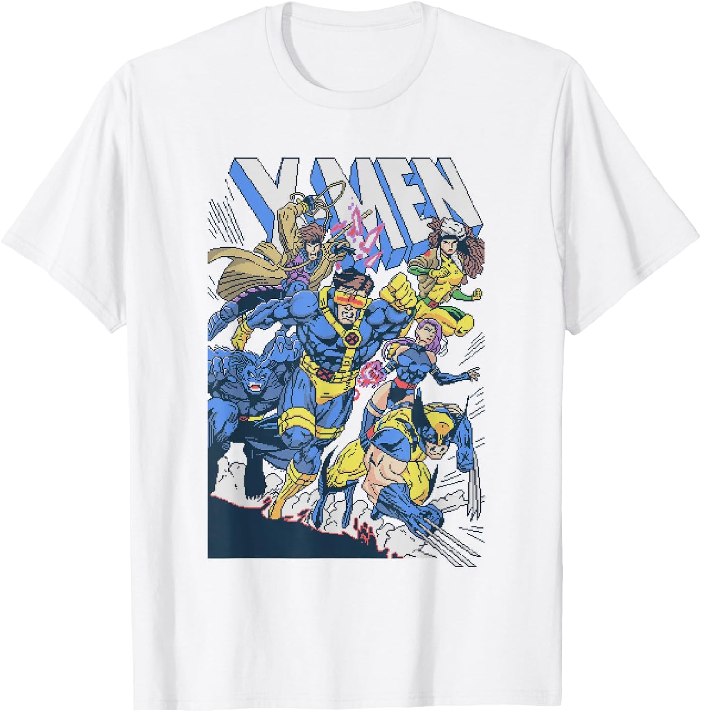 Marvel Comics Retro Classic X-Men Ready to Fight Group Shot T-Shirt - T-Shirt | White