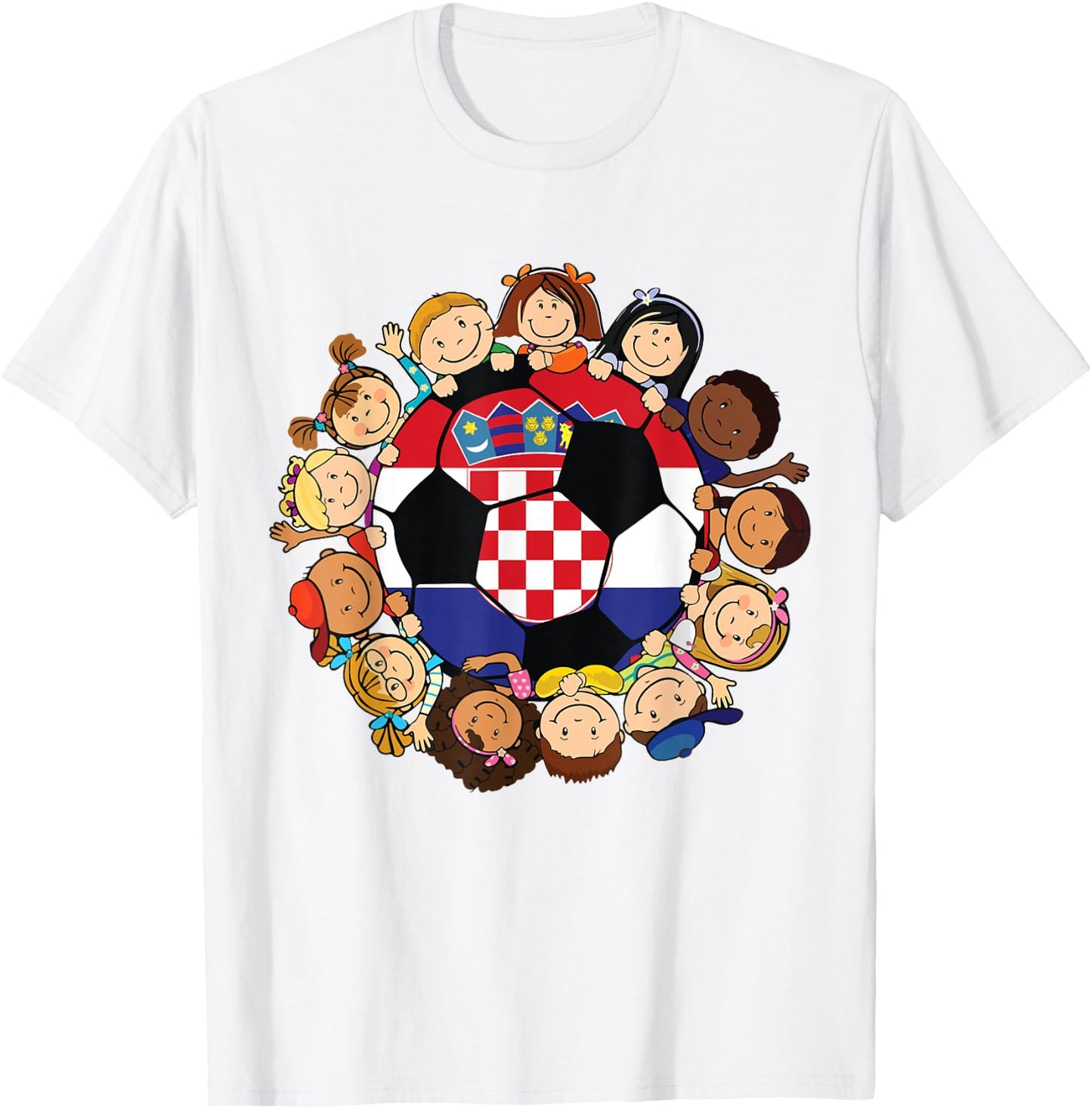 Croatia Soccer Ball Kids Toddler Girls Around Croatian Flag T-Shirt - T-Shirt | White
