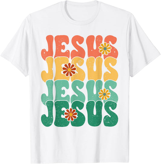 Christian Retro Jesus Religious Faith God 70s T-Shirt - T-Shirt | White