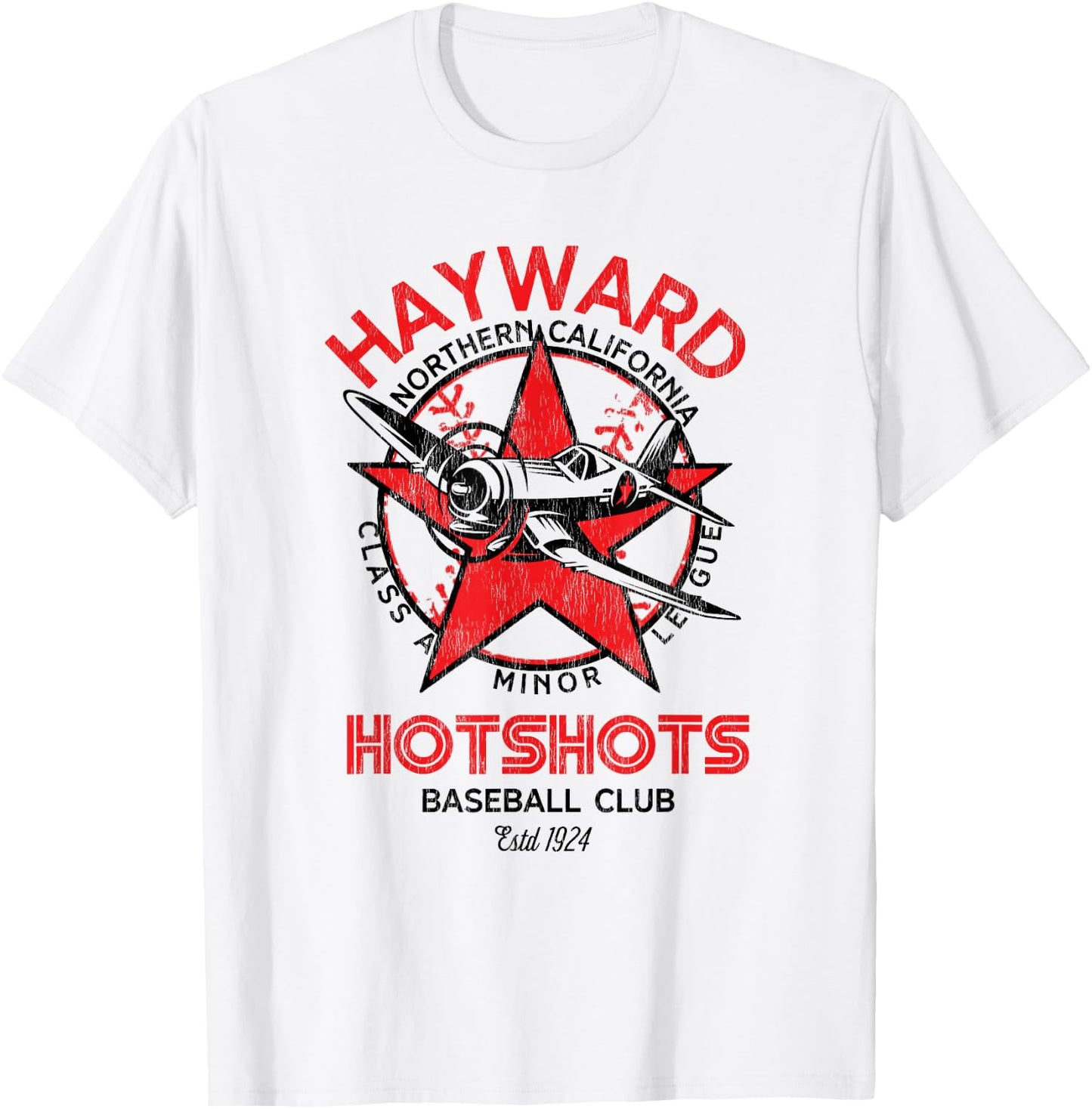 Hayward Hotshots Minor League Retro Baseball Team T-Shirt - T-Shirt | White