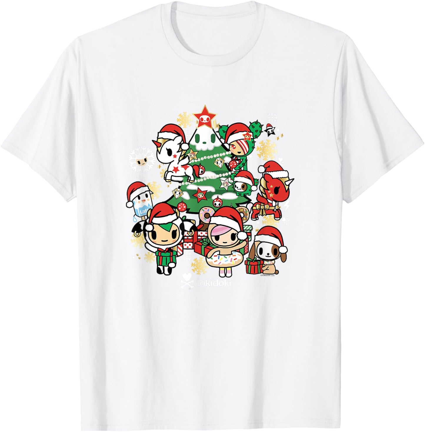 Tokidoki Christmas Tree Decoration Festive Group Shot T-Shirt - T-Shirt | White