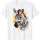 Cute Zebra Watercolor Art T-Shirt - T-Shirt | White