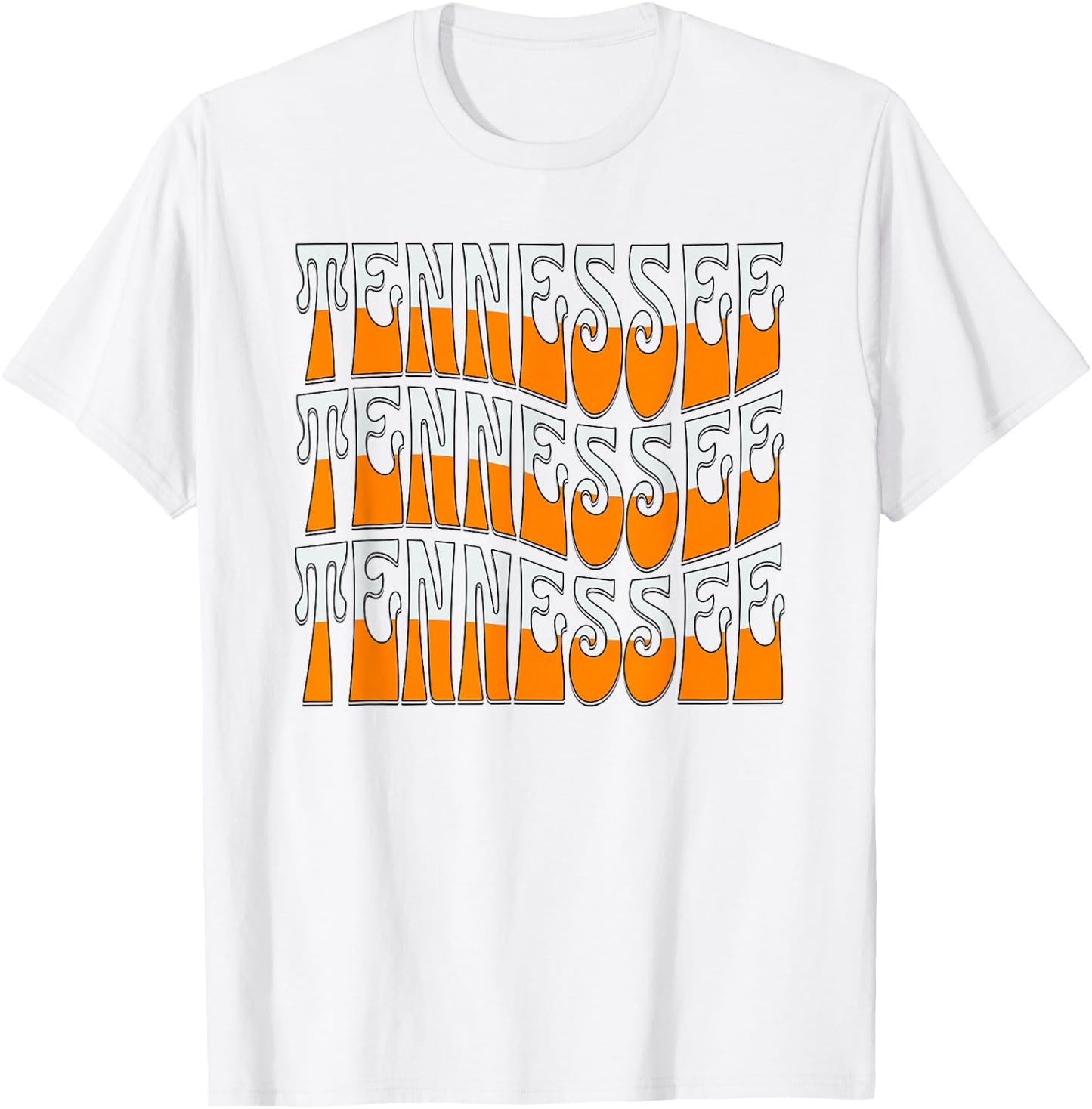 Retro Wavy Tennessee Men's Tennessee Women's Orange T-Shirt - T-Shirt | White