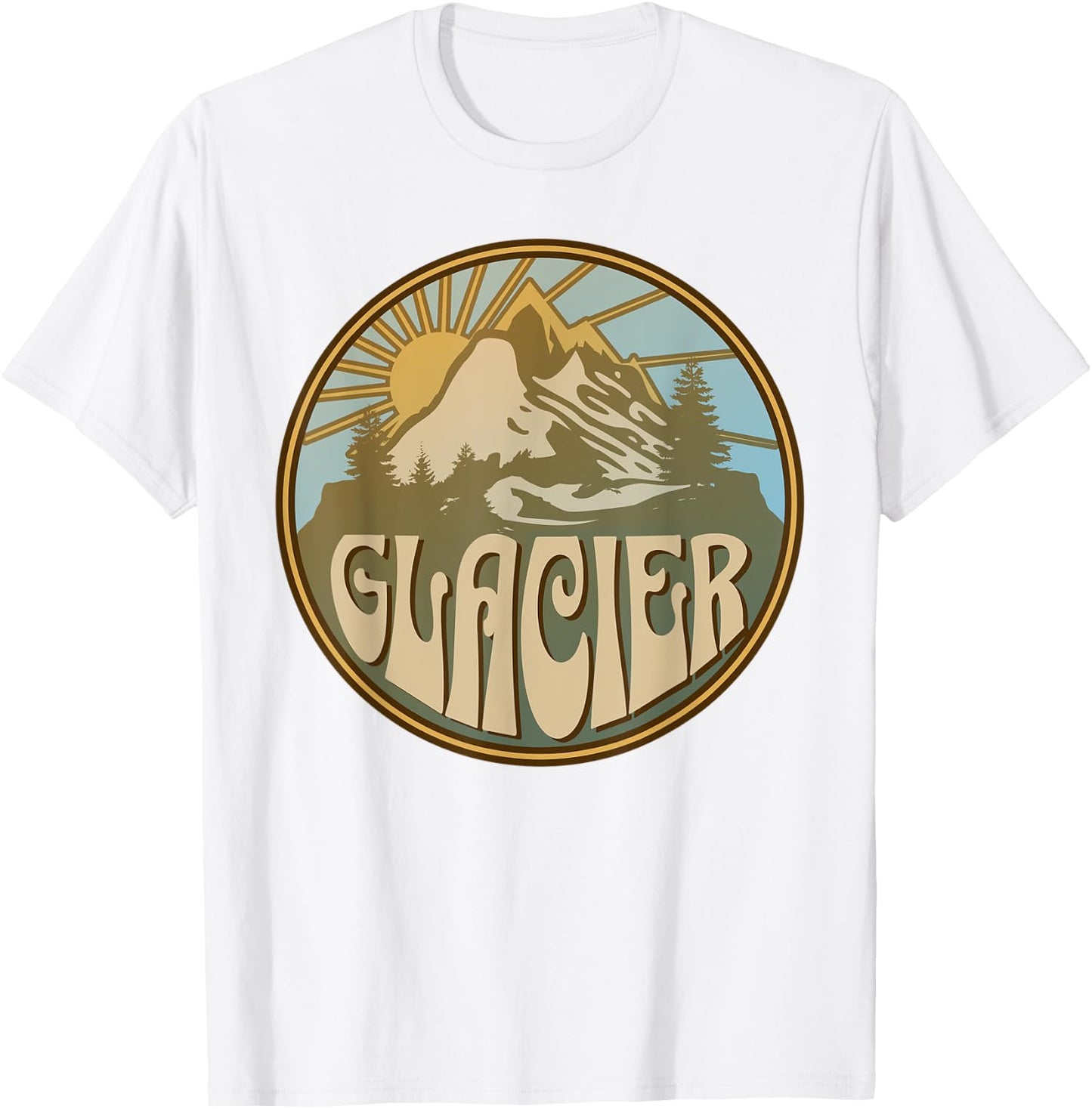 Glacier Montana Nature Mountains Hiking Outdoors T-Shirt - T-Shirt | White