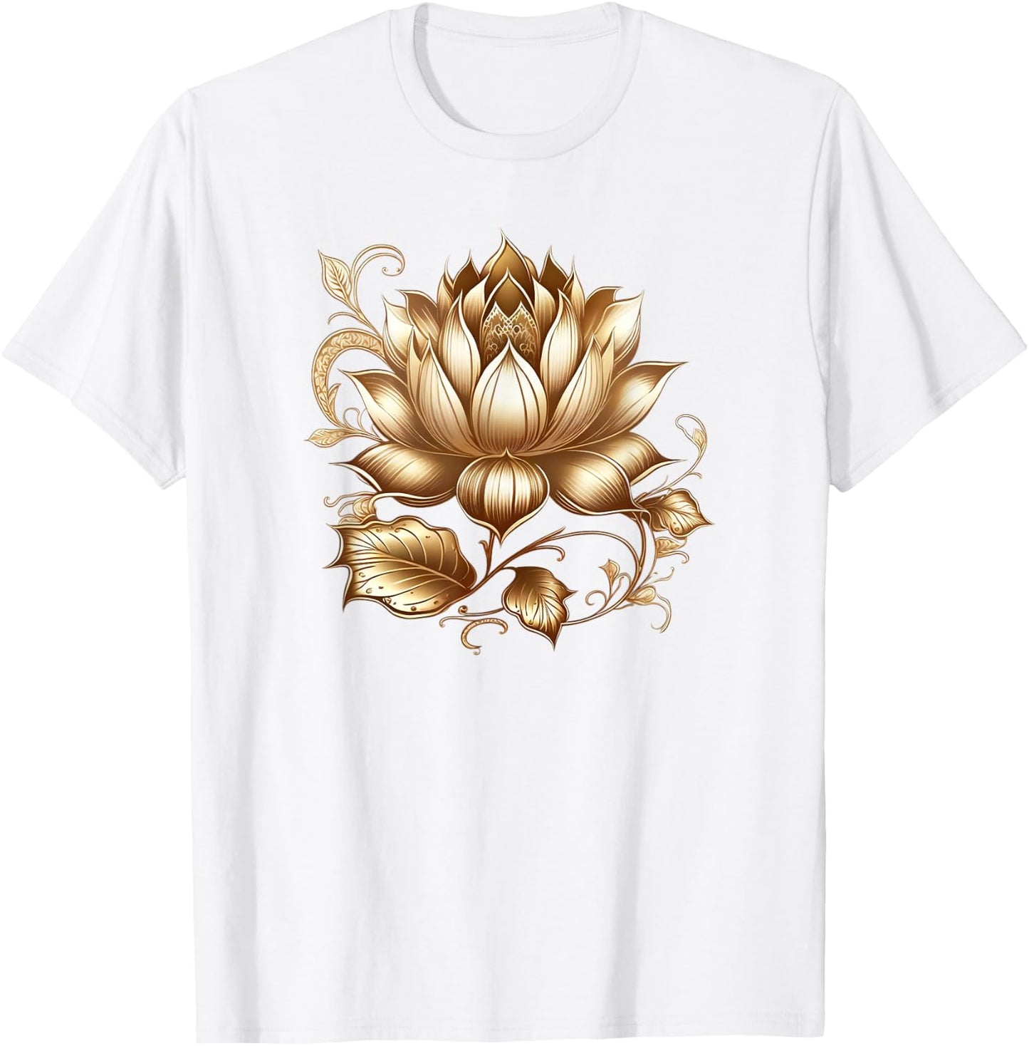 Lotus flower Buddhism spiritual symbol yoga namaste nature T-Shirt - T-Shirt | White
