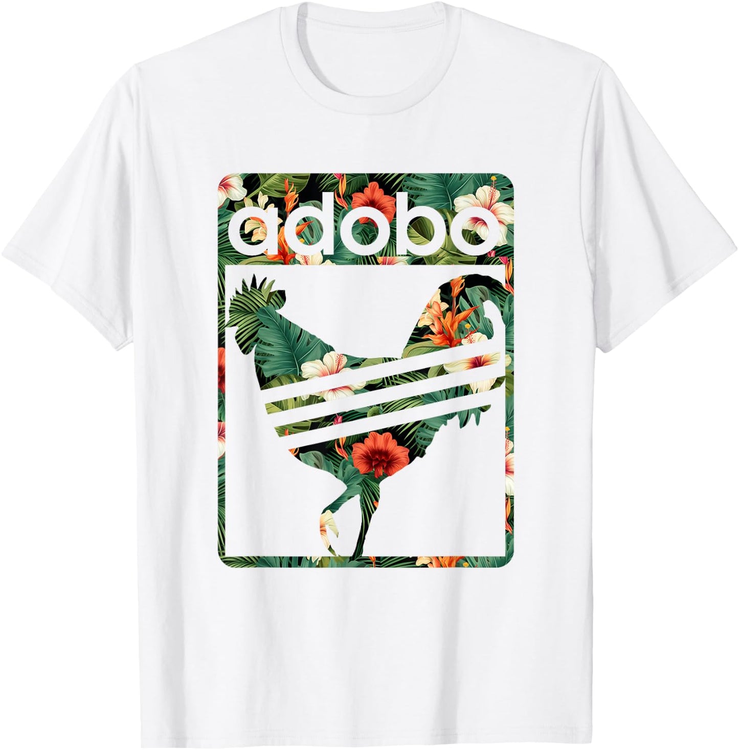 Vintage Floral Pinoy Adobo T-Shirt - T-Shirt | White