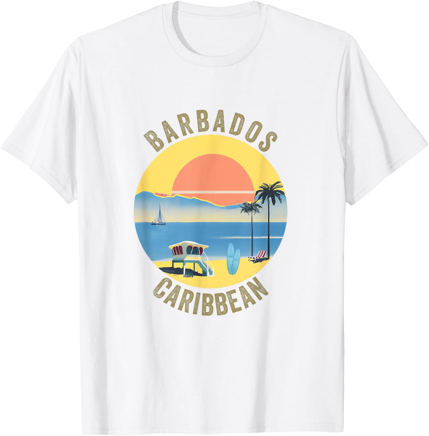 Barbados Souvenir Apparel - Retro Vintage Barbados T-Shirt - T-Shirt | White