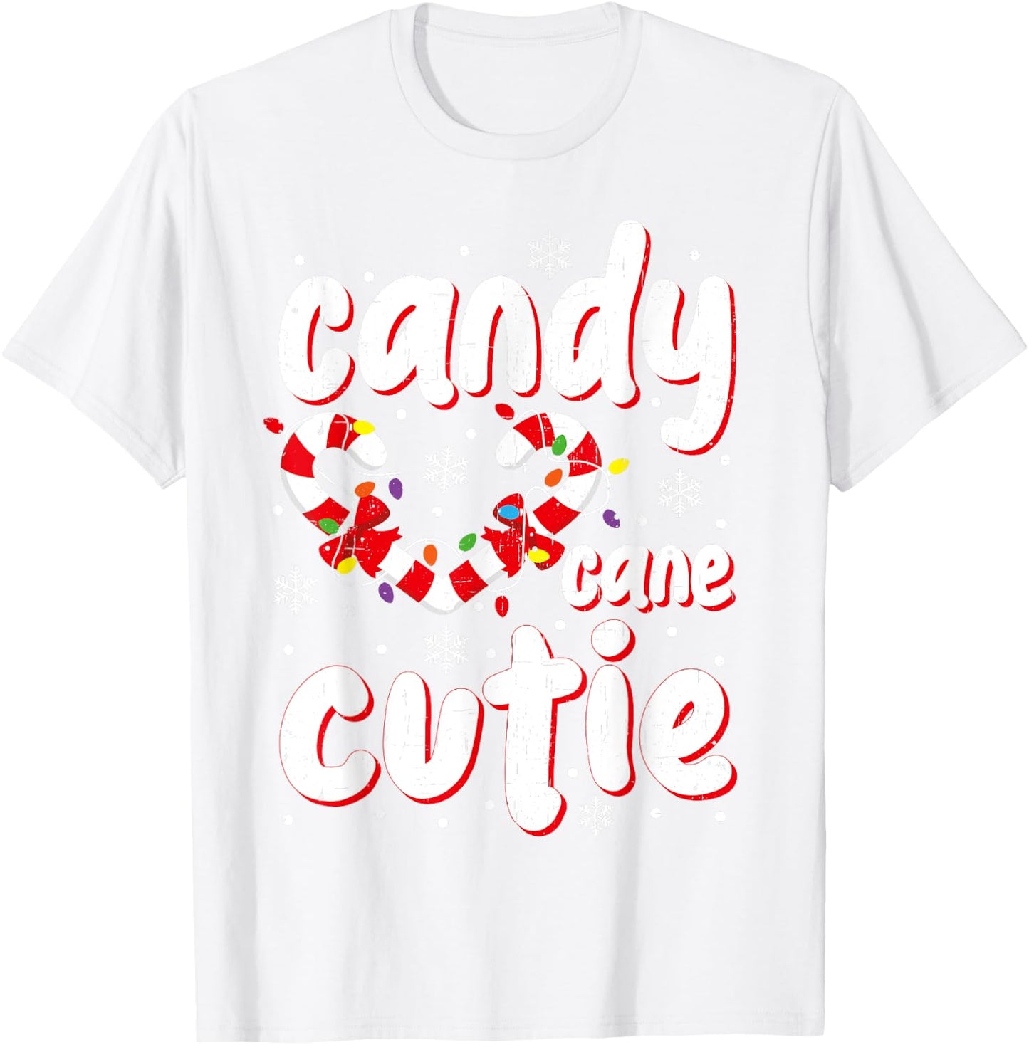 Christmas Candy Cane Cutie Santa Xmas Kids Toddler Women Men T-Shirt - T-Shirt | White