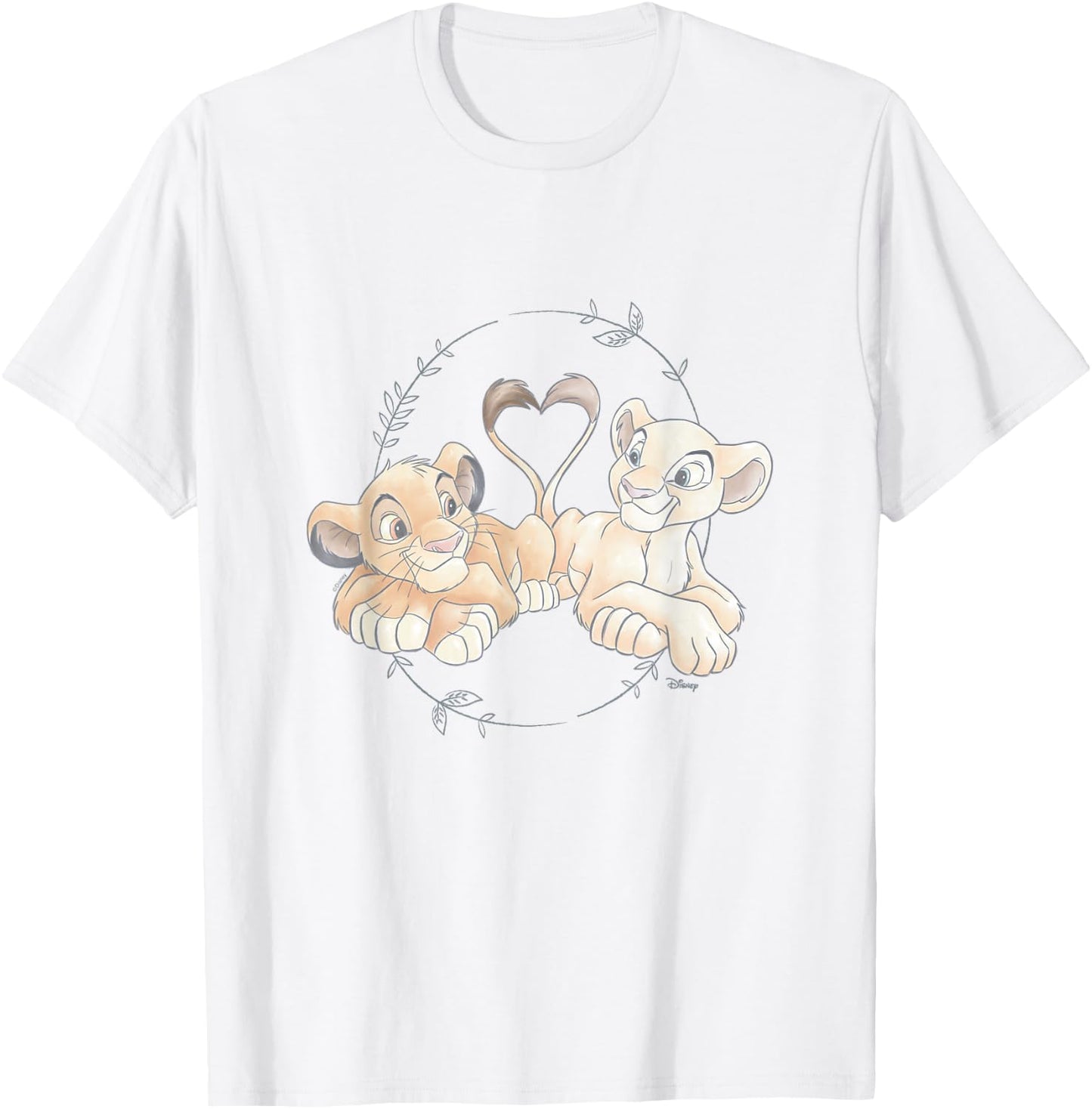 The Lion King - Simba Nala Heart T-Shirt - T-Shirt | White
