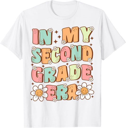 In My Second Grade Era Cute Groovy 2nd Grade Back to School T-Shirt - T-Shirt | White