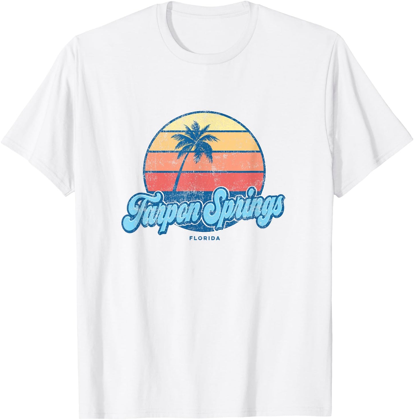 Vintage Tarpon Springs Florida FL Classic 70s Retro Surfer T-Shirt - T-Shirt | White