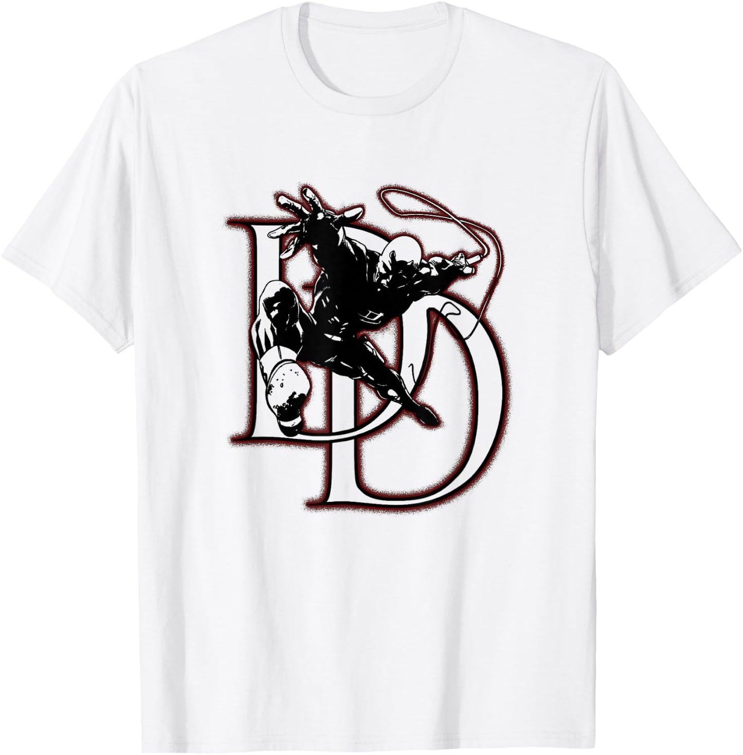 Marvel Comics Retro Classic Daredevil DD Silhouette T-Shirt - T-Shirt | White