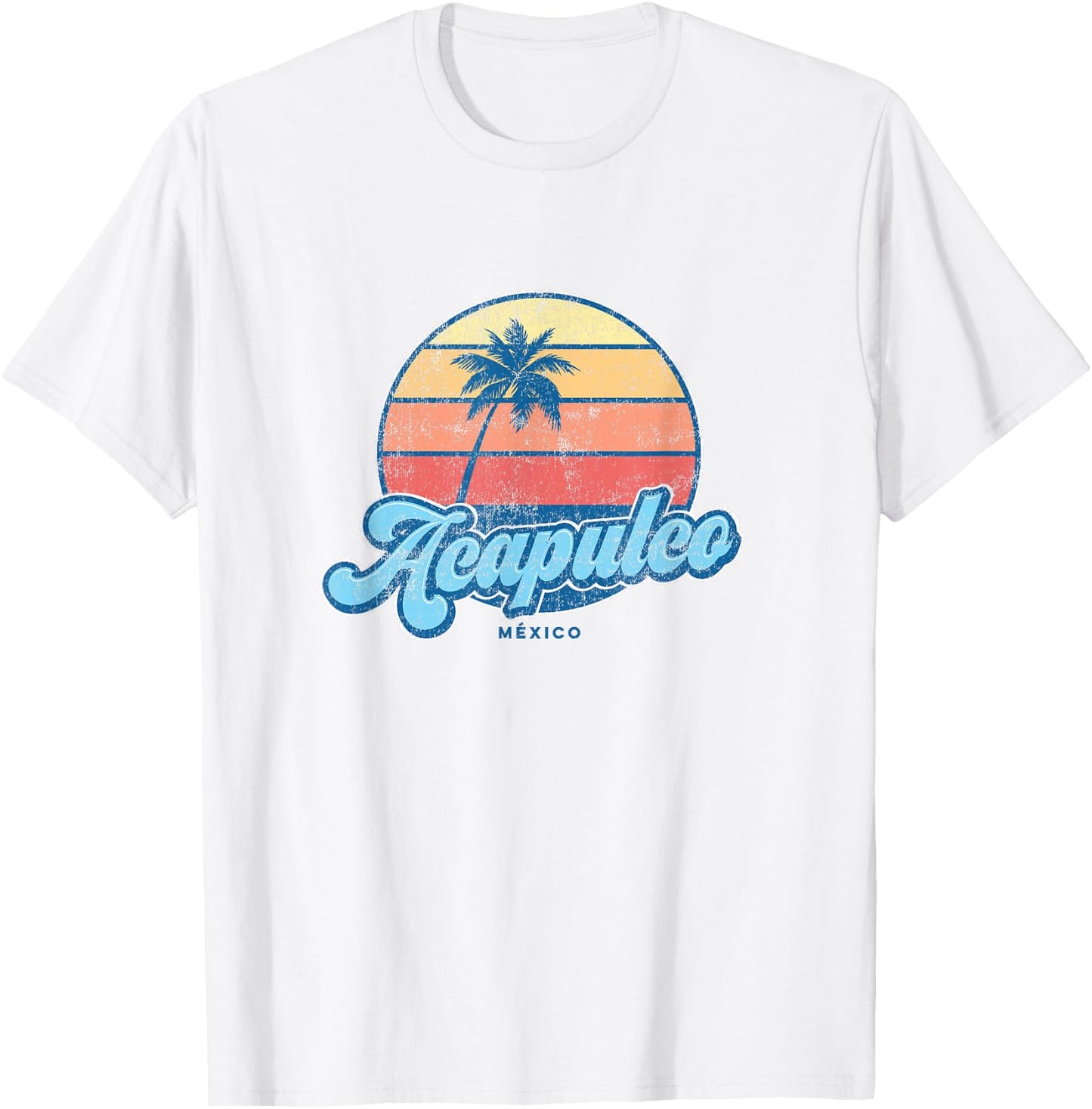 Vintage Acapulco Mexico Classic 70s Retro Surfer T-Shirt - T-Shirt | White