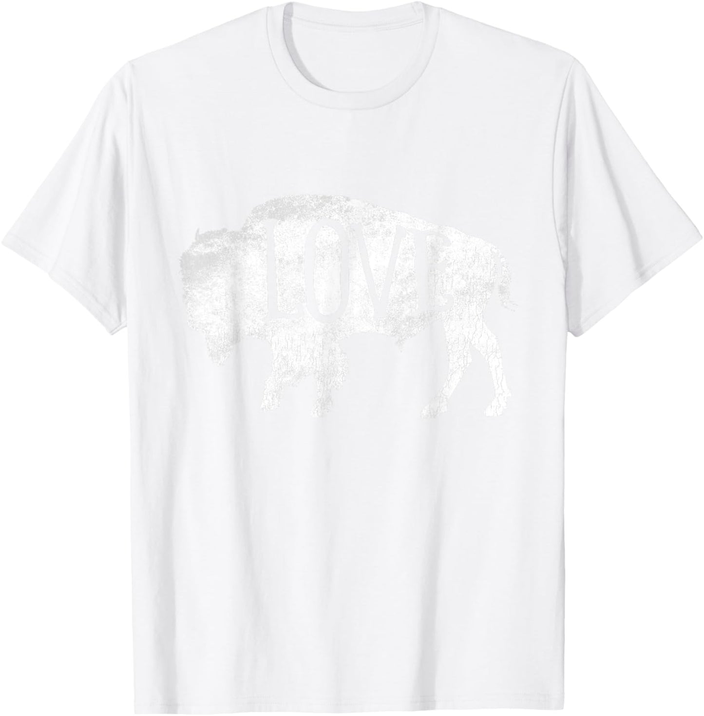 American Vintage Buffalo Silhouette Love Bison T-Shirt - T-Shirt | White