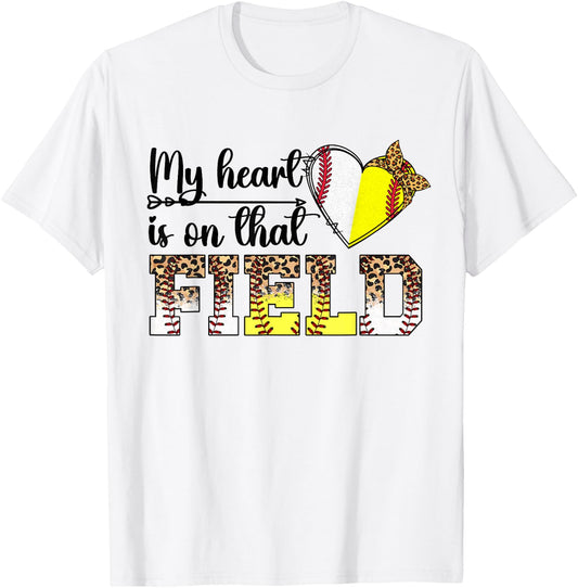 On That Field Proud Baseball Softball Grandma T-Shirt - T-Shirt | White