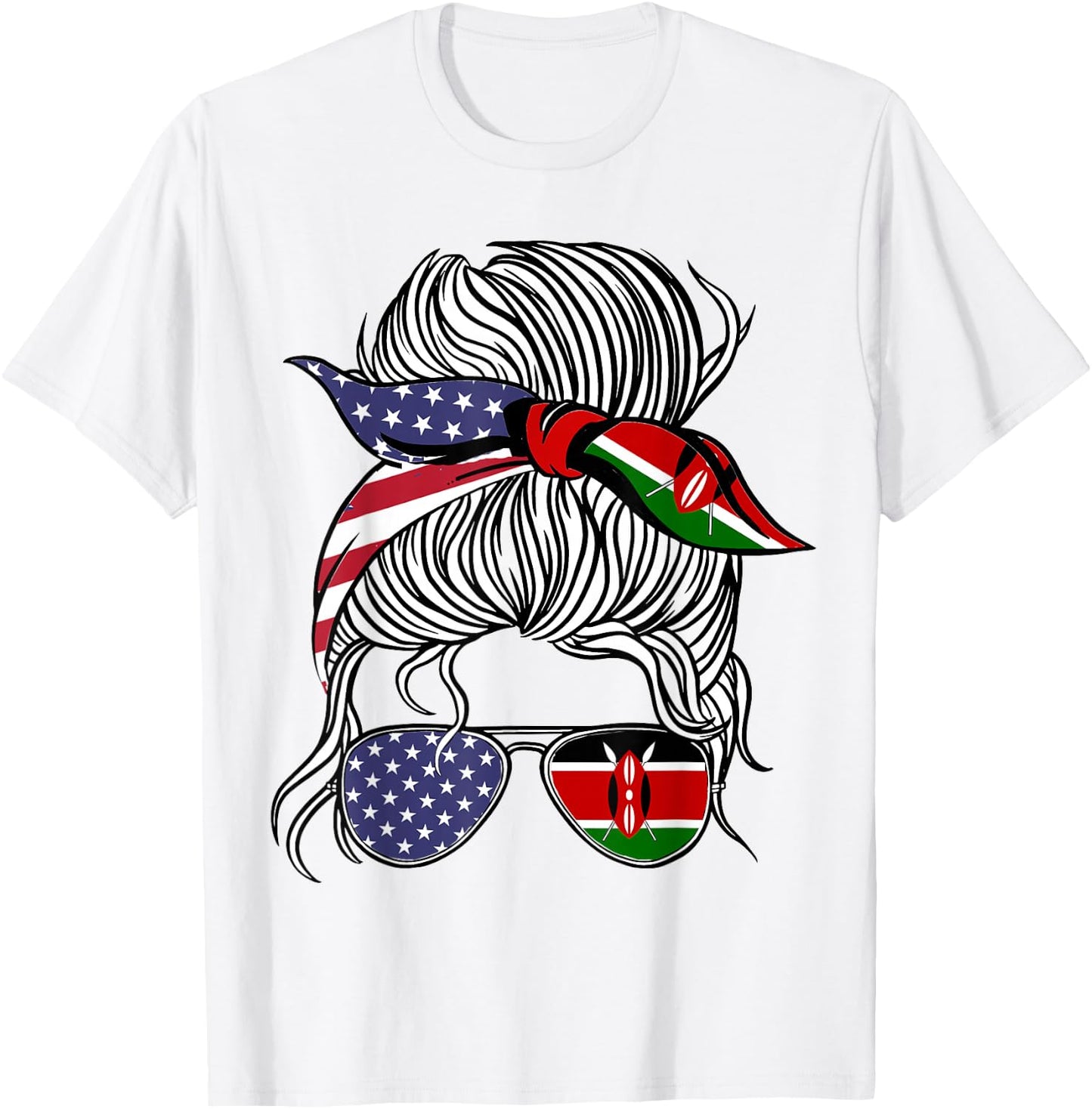 American Kenyan Patriot Flag Women Girl Kenya Grown T-Shirt - T-Shirt | White