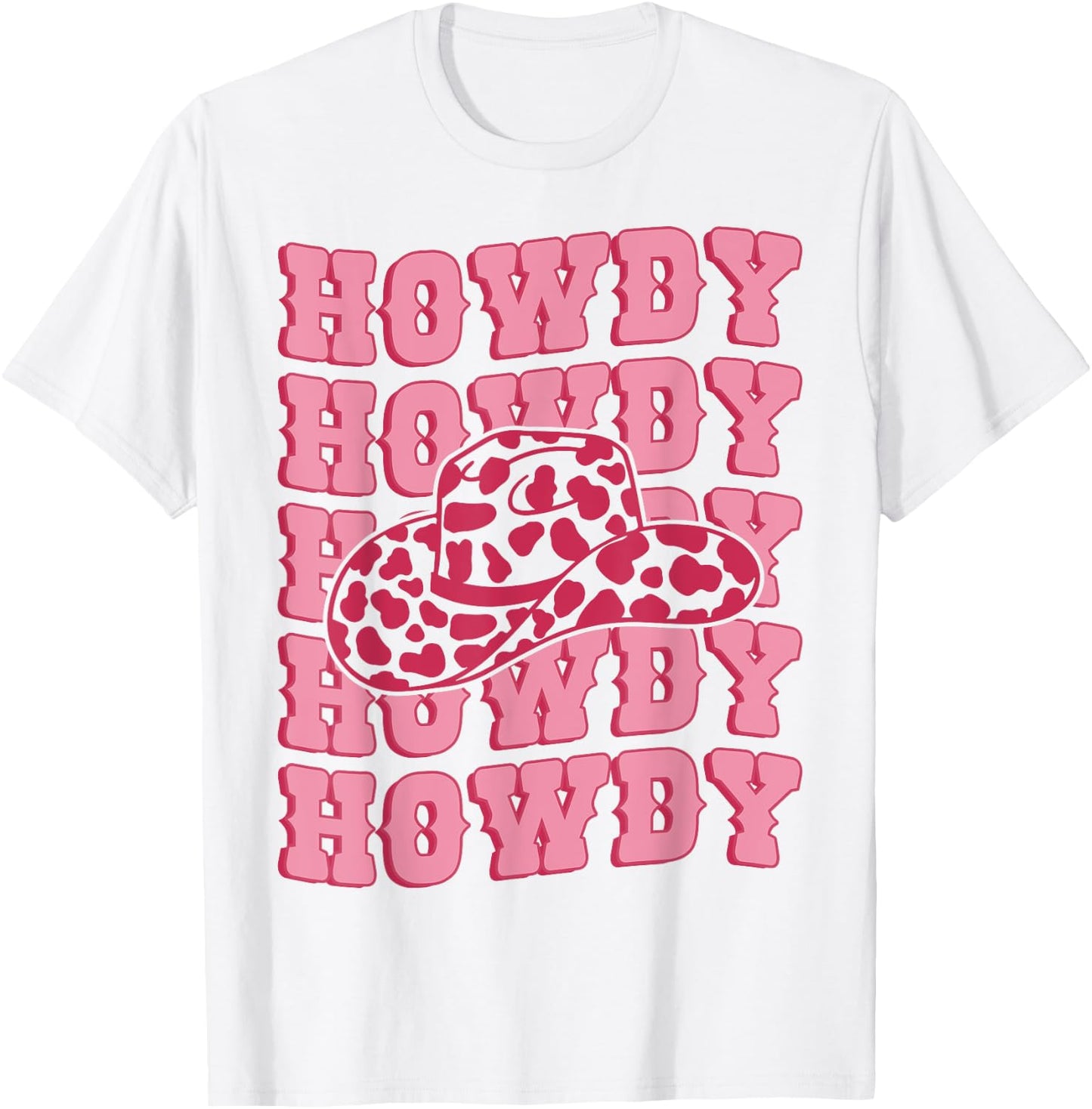 Vintage Pink Howdy Rodeo Western Country Southern Cowgirl T-Shirt - T-Shirt | White