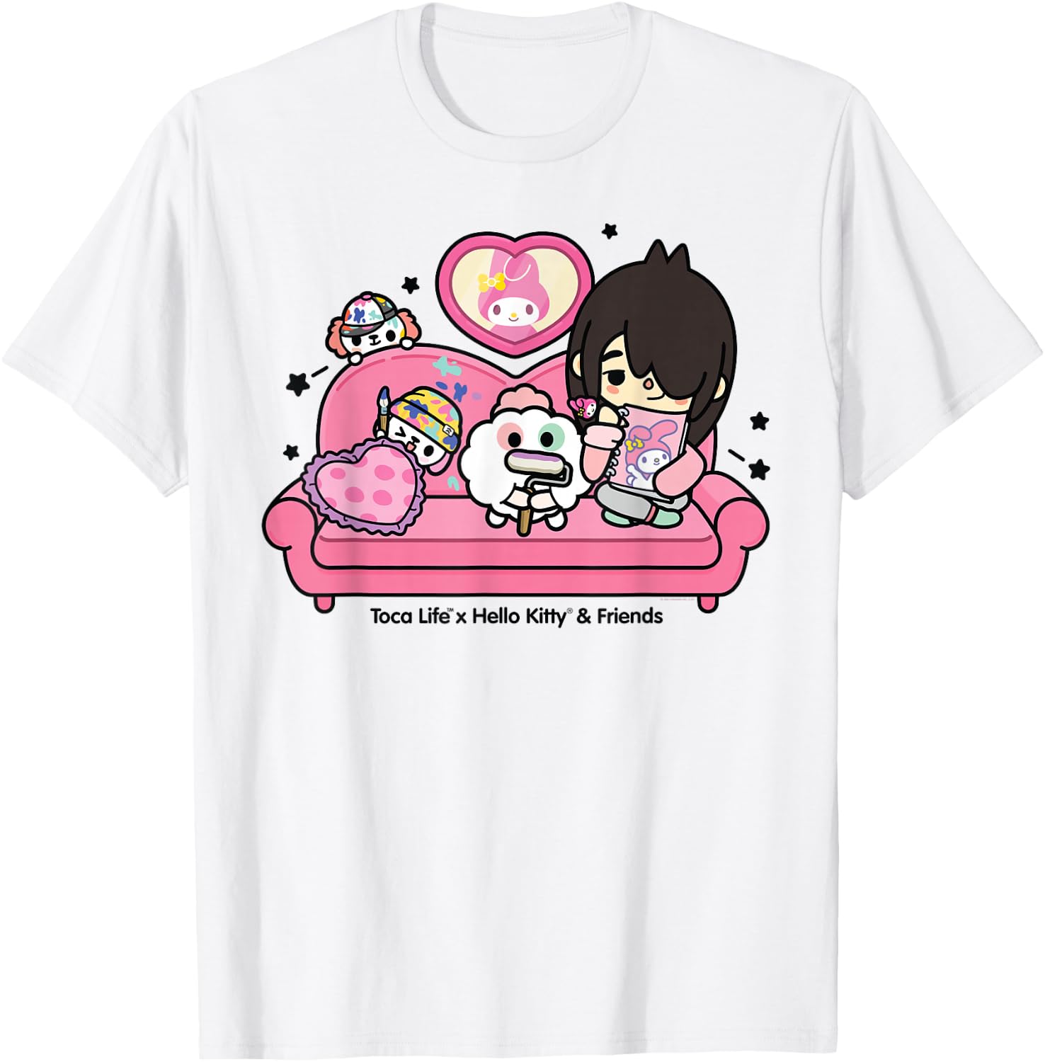 Toca Life x Hello Kitty & Friends My Melody Couch T-Shirt - T-Shirt | White