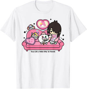 Toca Life x Hello Kitty & Friends My Melody Couch T-Shirt - T-Shirt | White