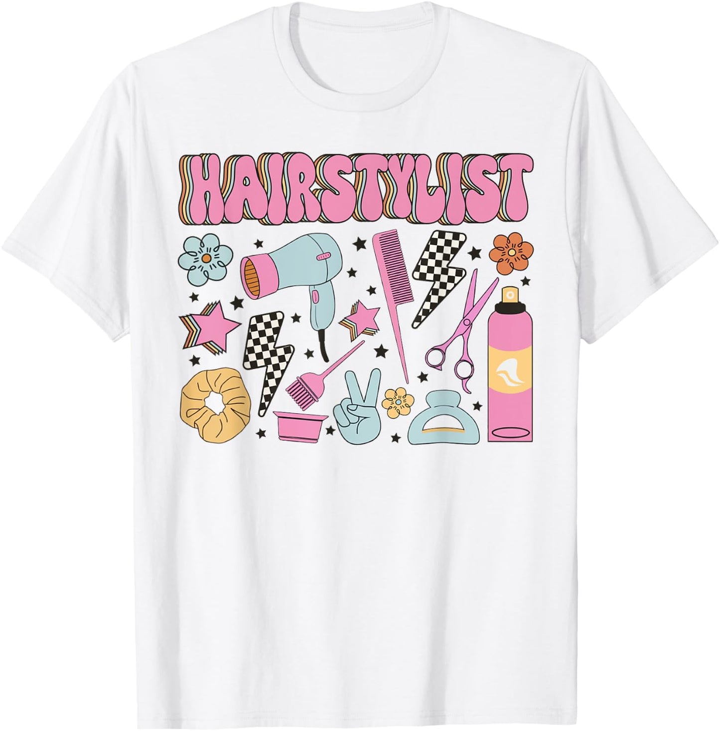 Retro Cosmetology Hairdresser Hair Dresser Hairstylist Tools T-Shirt - T-Shirt | White
