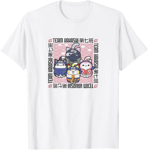 Nyaruto Team Kakashi Naruto Sasuke Sakura Group Shot T-Shirt - T-Shirt | White