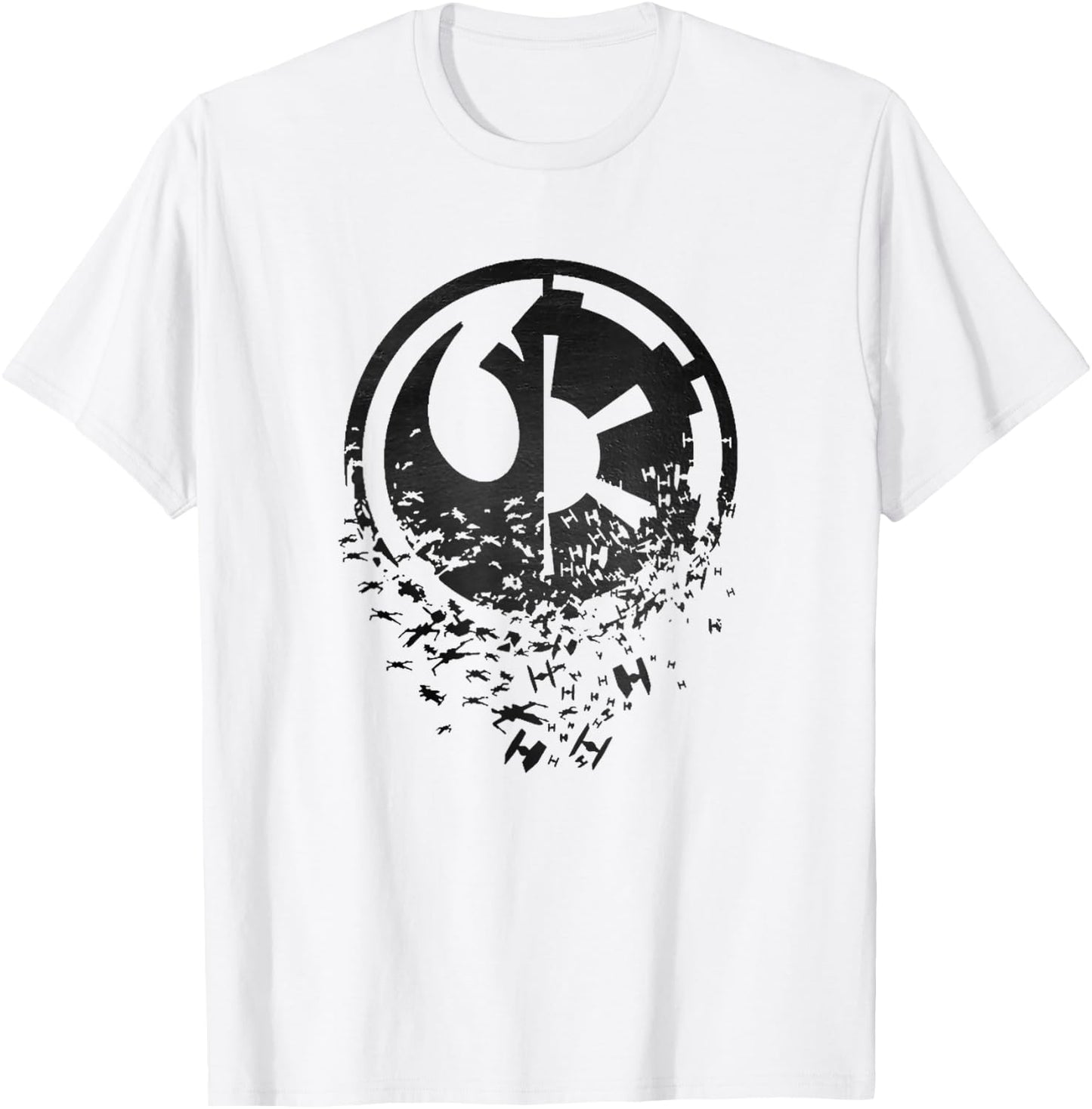 Star Wars Classic Rebel Alliance & Galactic Empire Split T-Shirt - T-Shirt | White