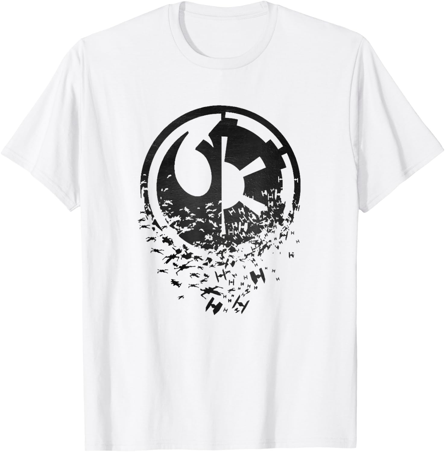 Star Wars Classic Rebel Alliance & Galactic Empire Split T-Shirt - T-Shirt | White