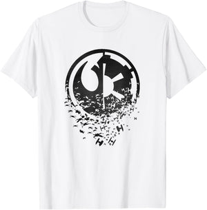 Star Wars Classic Rebel Alliance & Galactic Empire Split T-Shirt - T-Shirt | White