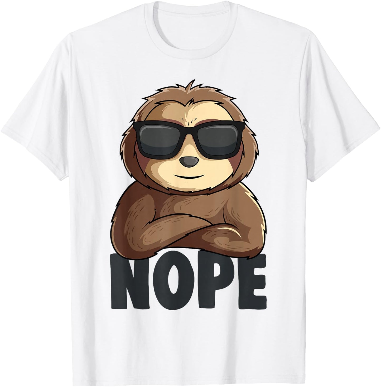Nope Sloth Women Kids Girls Boys Youth T-Shirt - T-Shirt | White