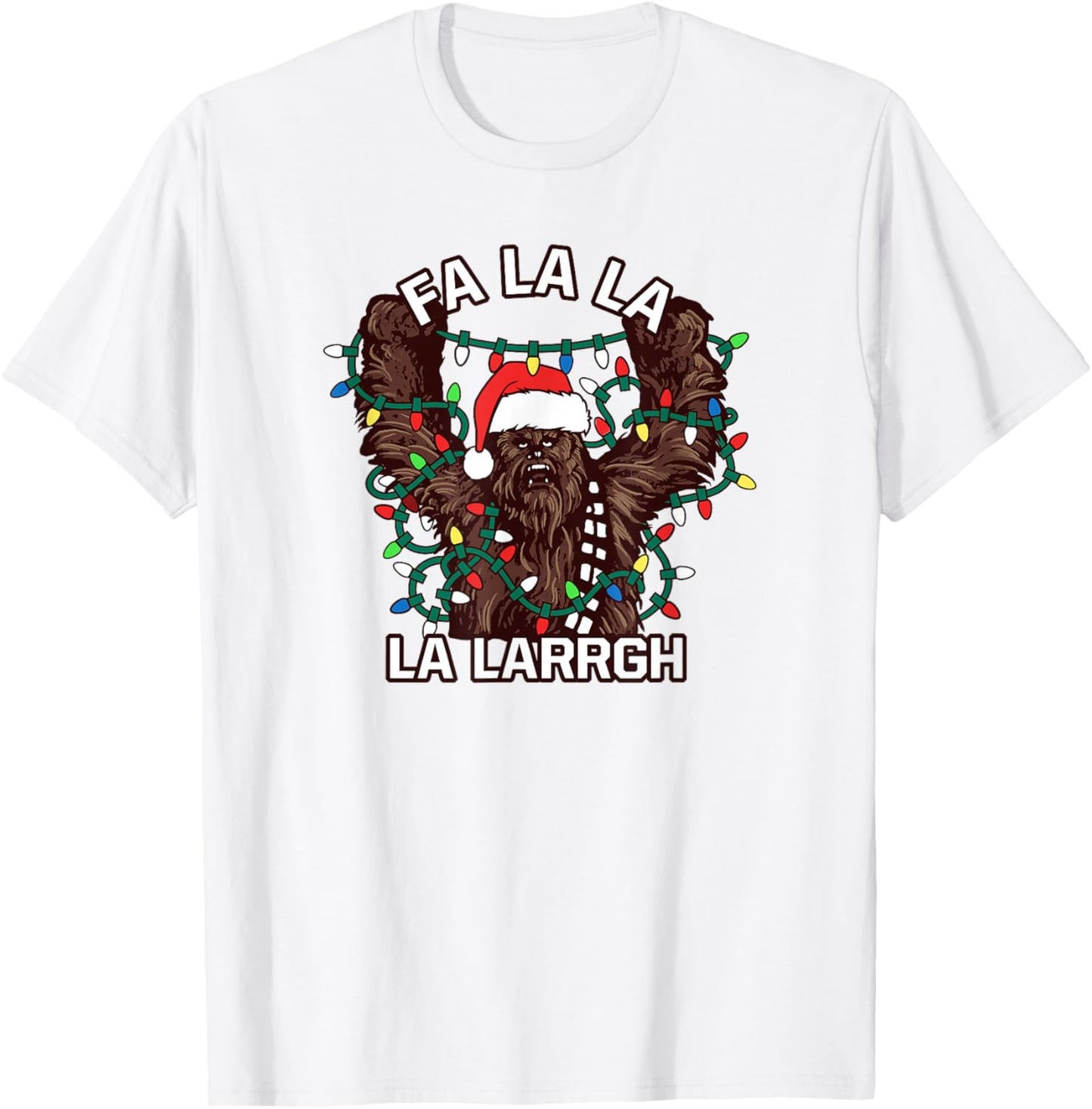 Star Wars Christmas Lights Chewbacca Life Day T-Shirt - T-Shirt | White