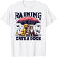 Funny Idiom Raining Cats and Dogs canine feline Puppy Kitty T-Shirt - T-Shirt | White