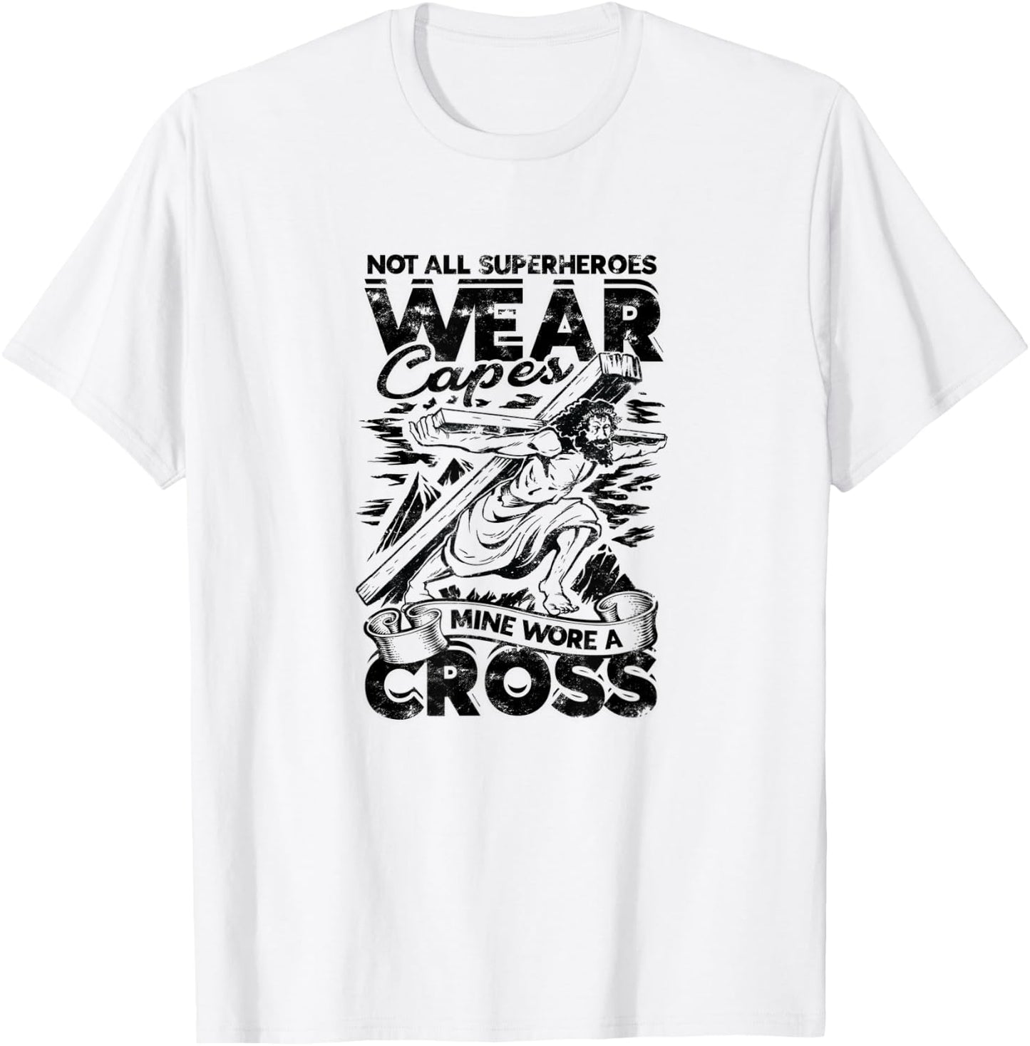 Not all superheroes wear capes Mine wore a cross - god T-Shirt - T-Shirt | White