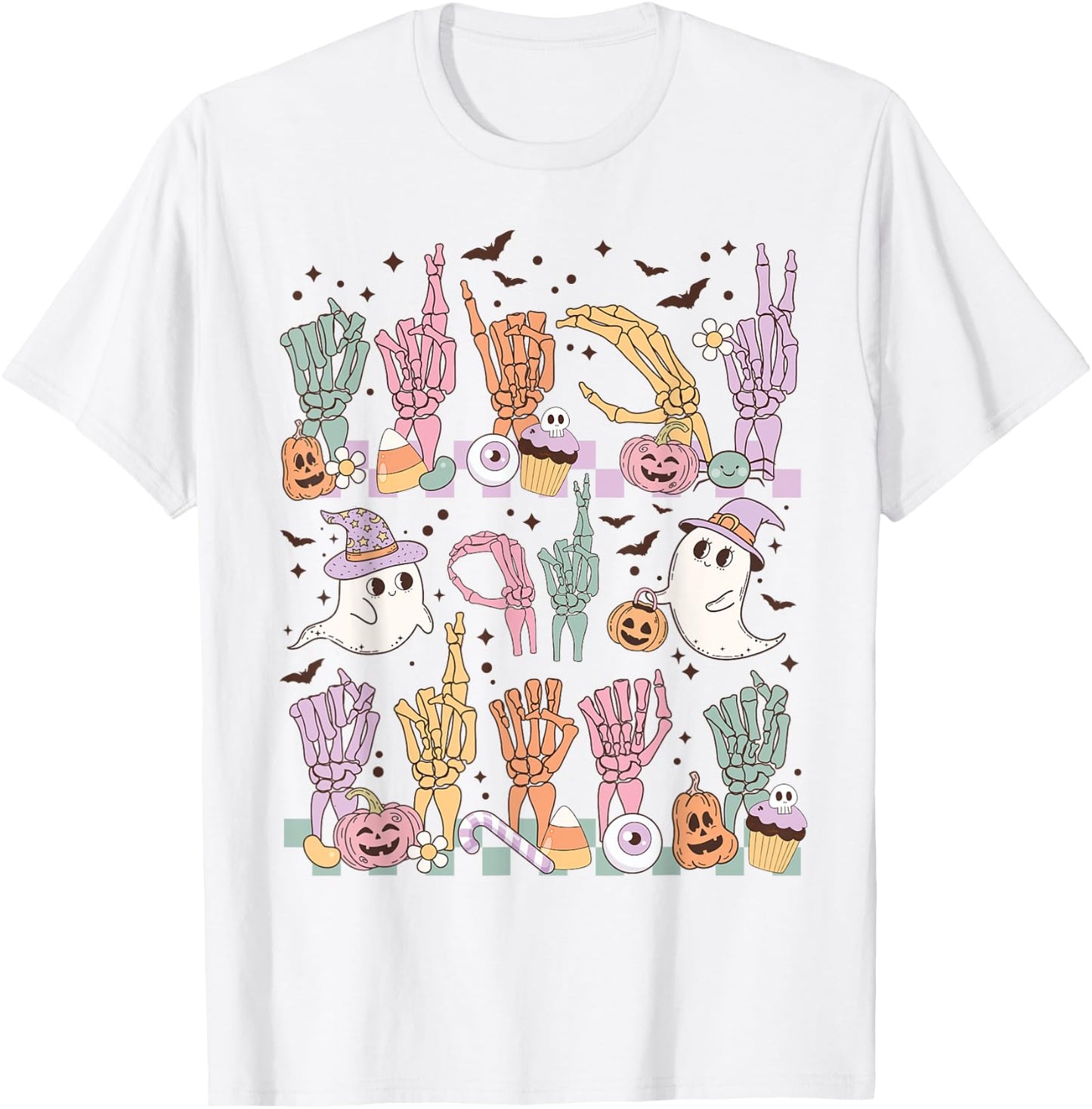 Trick or Treat ASL Hands American Sign Language Halloween T-Shirt - T-Shirt | White