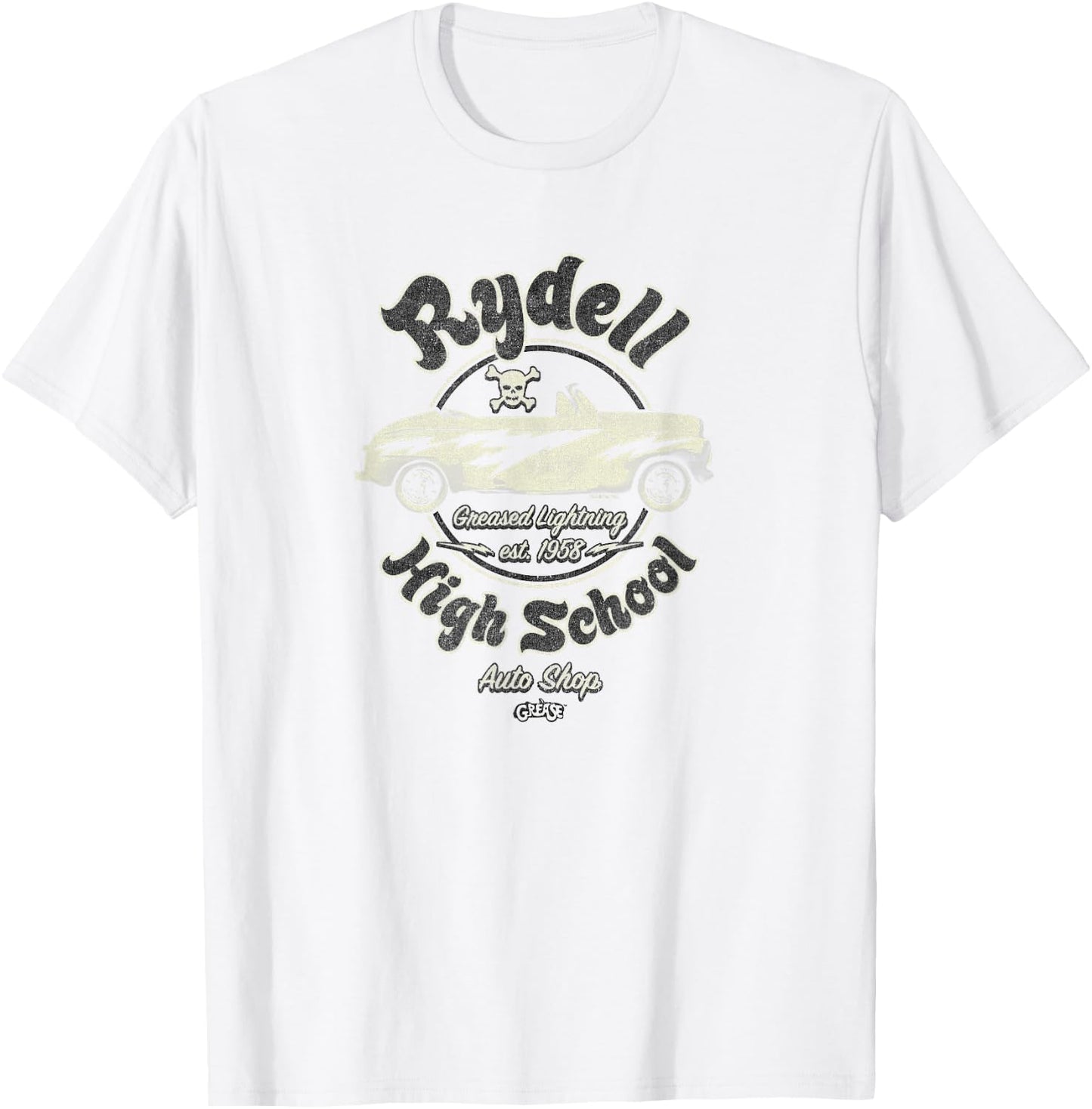 Grease - Rydell High School Auto Shop Greased Lightning T-Shirt - T-Shirt | White