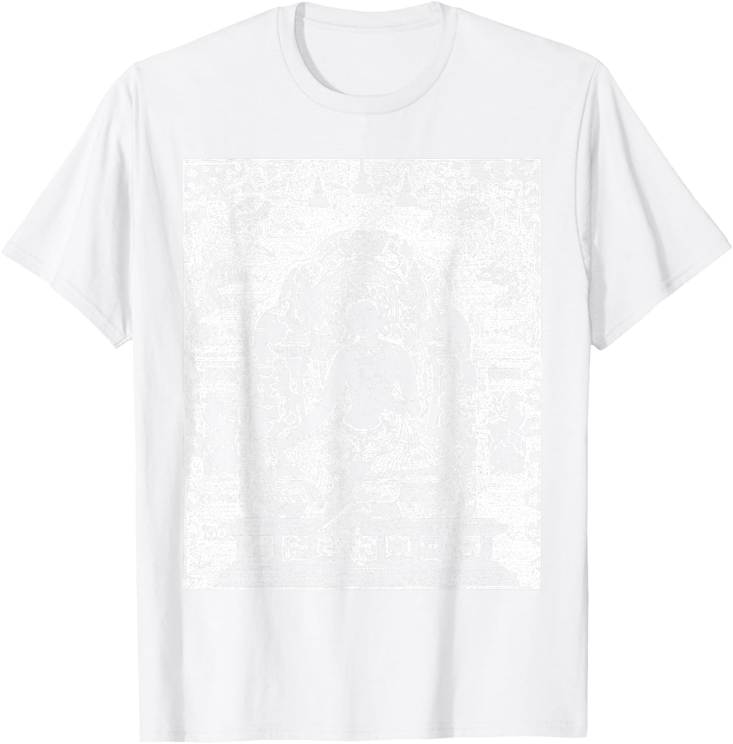 Green Tara Mantra Buddha Tibetan Vajrayana Buddhism T-Shirt - T-Shirt | White