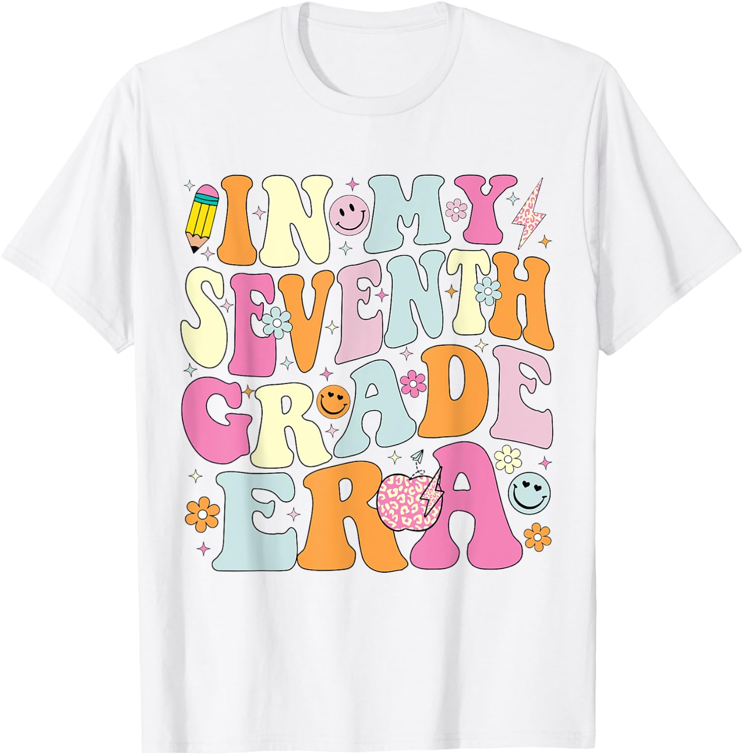 In My Seventh Grade Era 7th Grade Era Teacher Back to School Women Girls Kids T-Shirt - T-Shirt | White