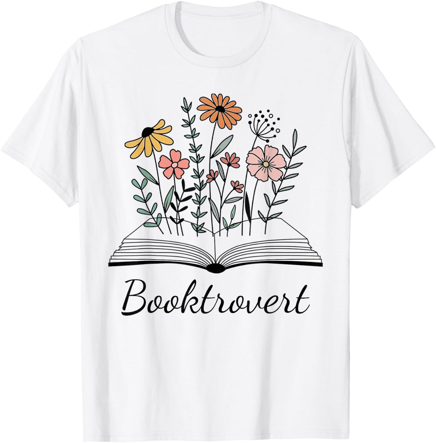Booktrovert Gift Book Lovers Readers Librarians Bookworm T-Shirt - T-Shirt | White