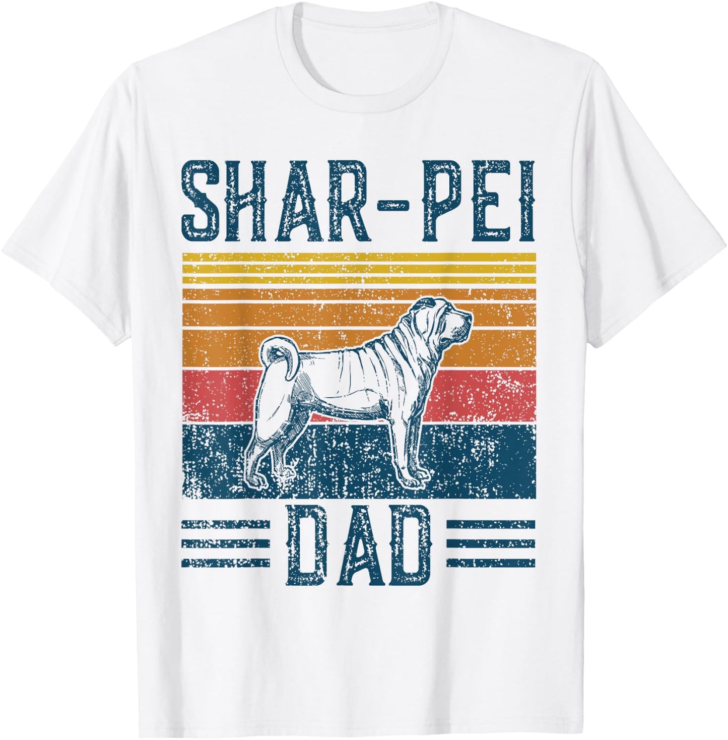 Dog Shar-Pei Dad - Vintage Shar Pei Dad T-Shirt - T-Shirt | White